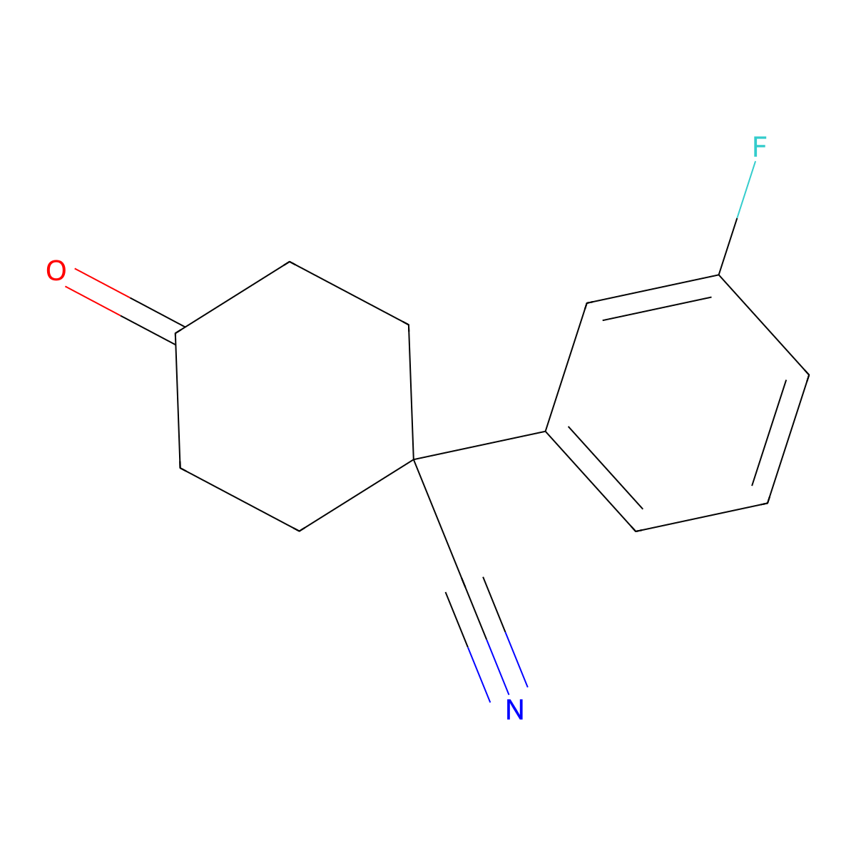 1-(3-Fluorophenyl)-4-oxocyclohexanecarbonitrile molecular structure, CAS 577036-07-8