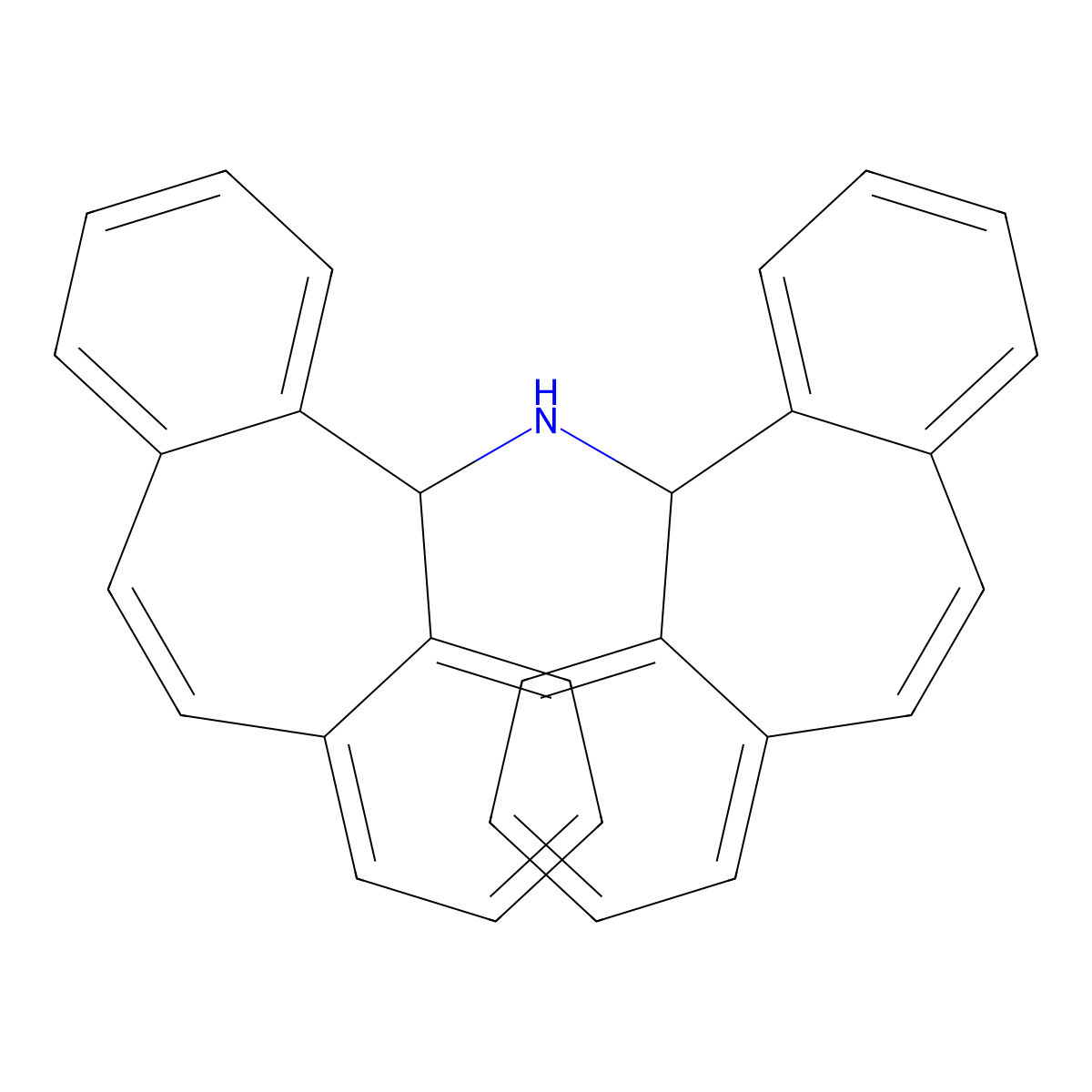 Bis(5h-dibenzo[a,d]cyclohepten-5-yl)amine molecular structure, CAS 57705-01-8