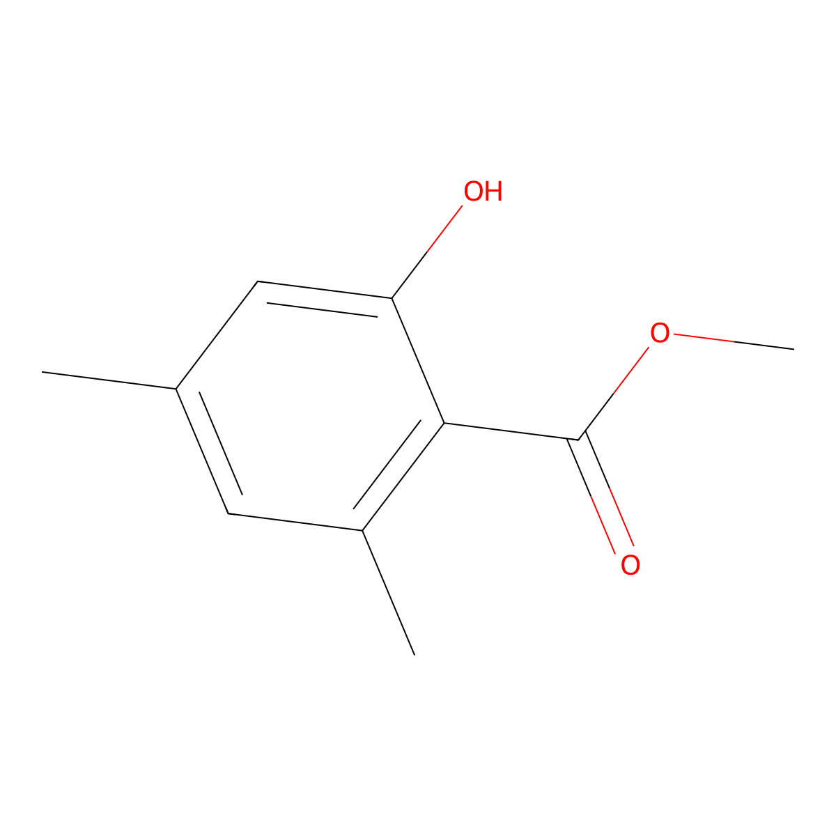 Methyl 2-hydroxy-4,6-dimethylbenzoate molecular structure, CAS 57705-16-5