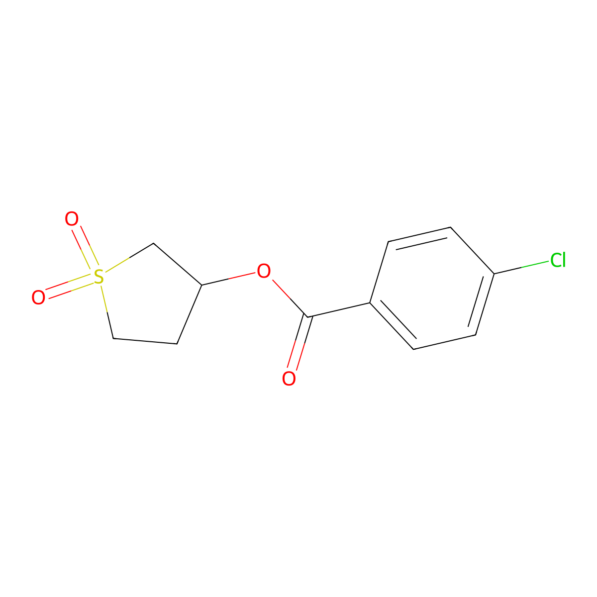 1,1-Dioxothiolan-3-yl 4-chlorobenzoate molecular structure, CAS 57705-53-0