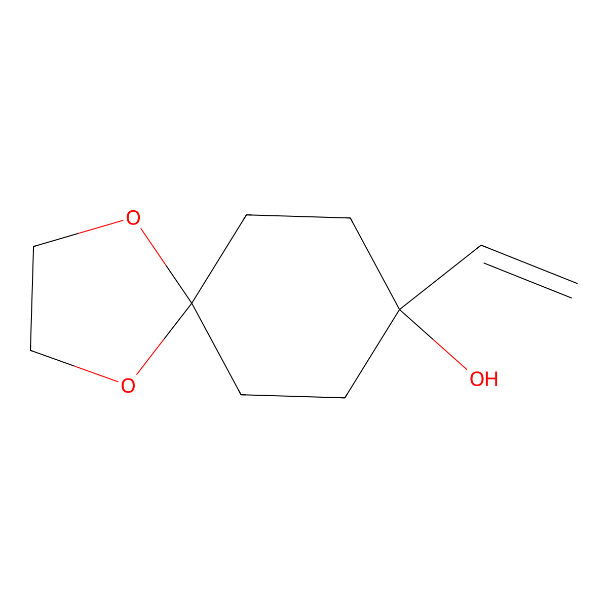 8-Ethenyl-1,4-dioxaspiro[4.5]decan-8-ol molecular structure, CAS 57707-01-4