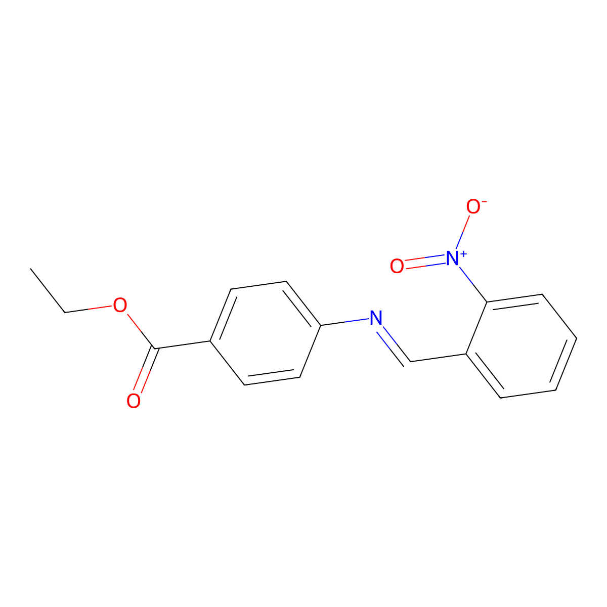 ethyl 4-{[(E)-(2-nitrophenyl)methylidene]amino}benzoate molecular structure, CAS 57707-09-2