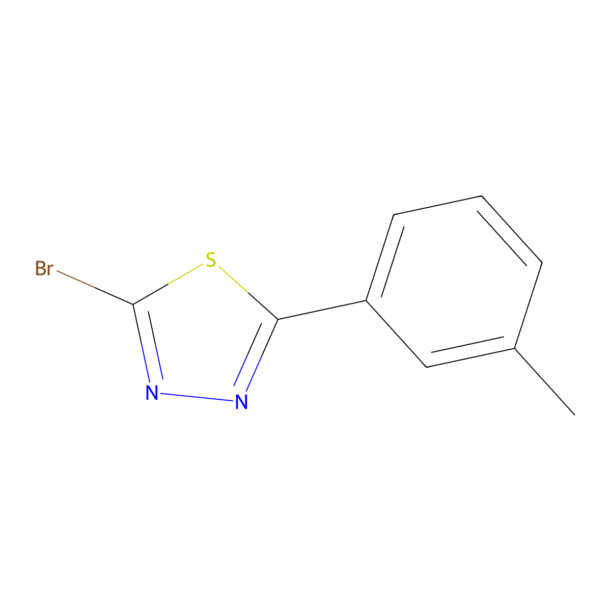 2-Bromo-5-(3-methylphenyl)-1,3,4-thiadiazole molecular structure, CAS 57709-51-0