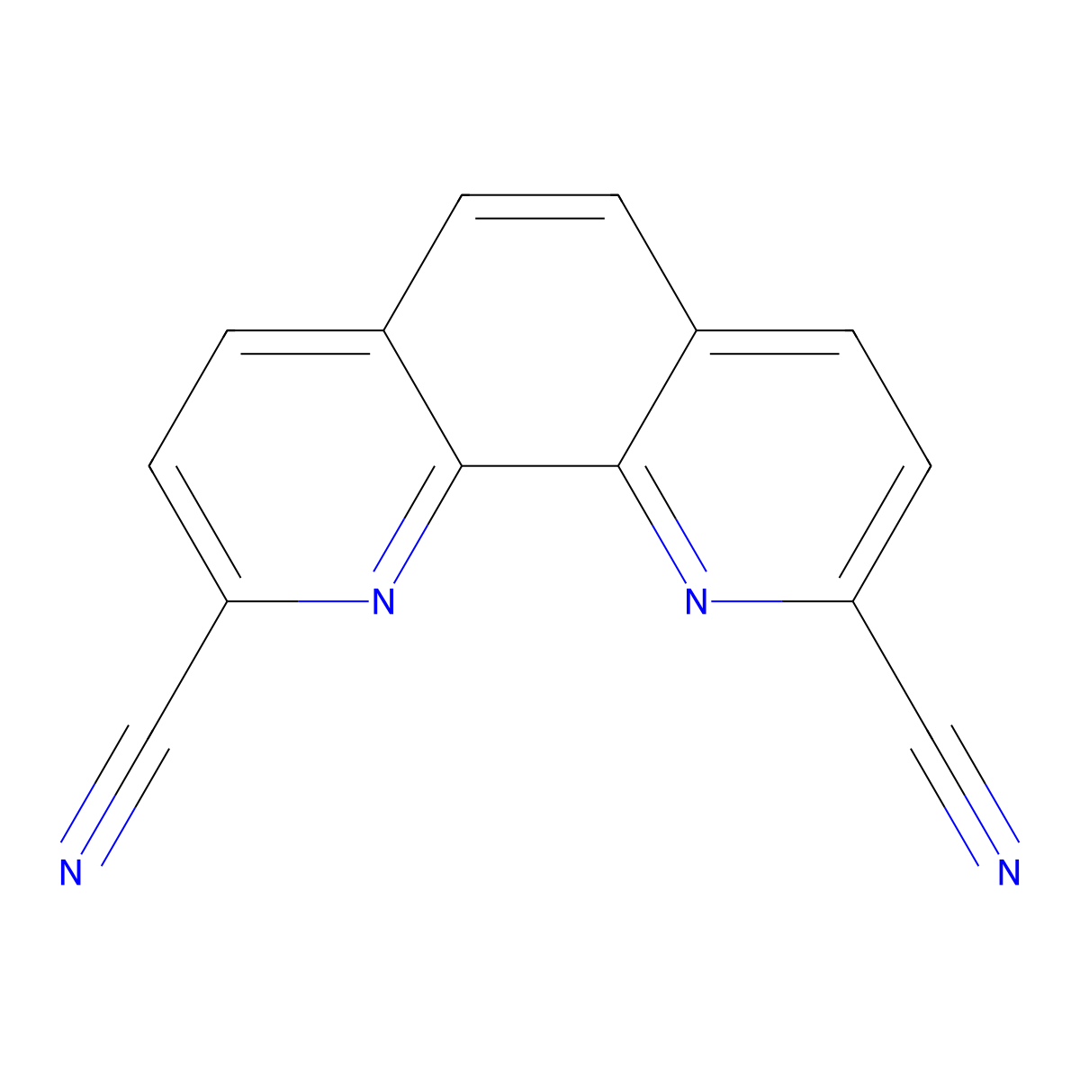 1,10-Phenanthroline-2,9-dicarbonitrile molecular structure, CAS 57709-63-4