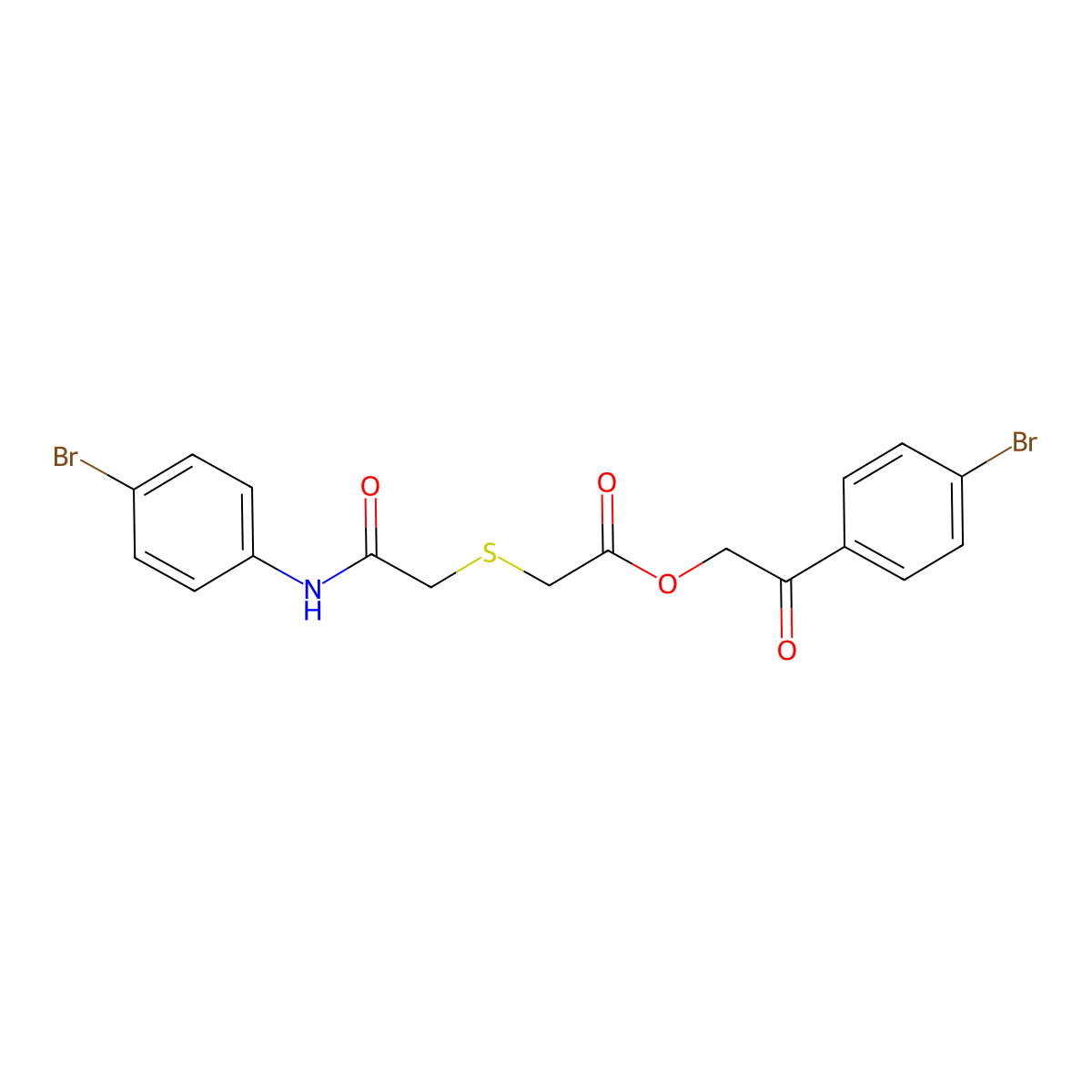 2-(4-Bromophenyl)-2-oxoethyl {[2-(4-bromoanilino)-2-oxoethyl]sulfanyl}acetate molecular structure, CAS 5771-56-2