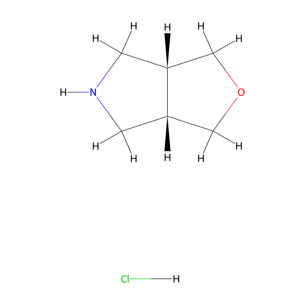 (3aR,6aS)-hexahydro-1H-furo[3,4-c]pyrrole hydrochloride molecular structure, CAS 57710-36-8
