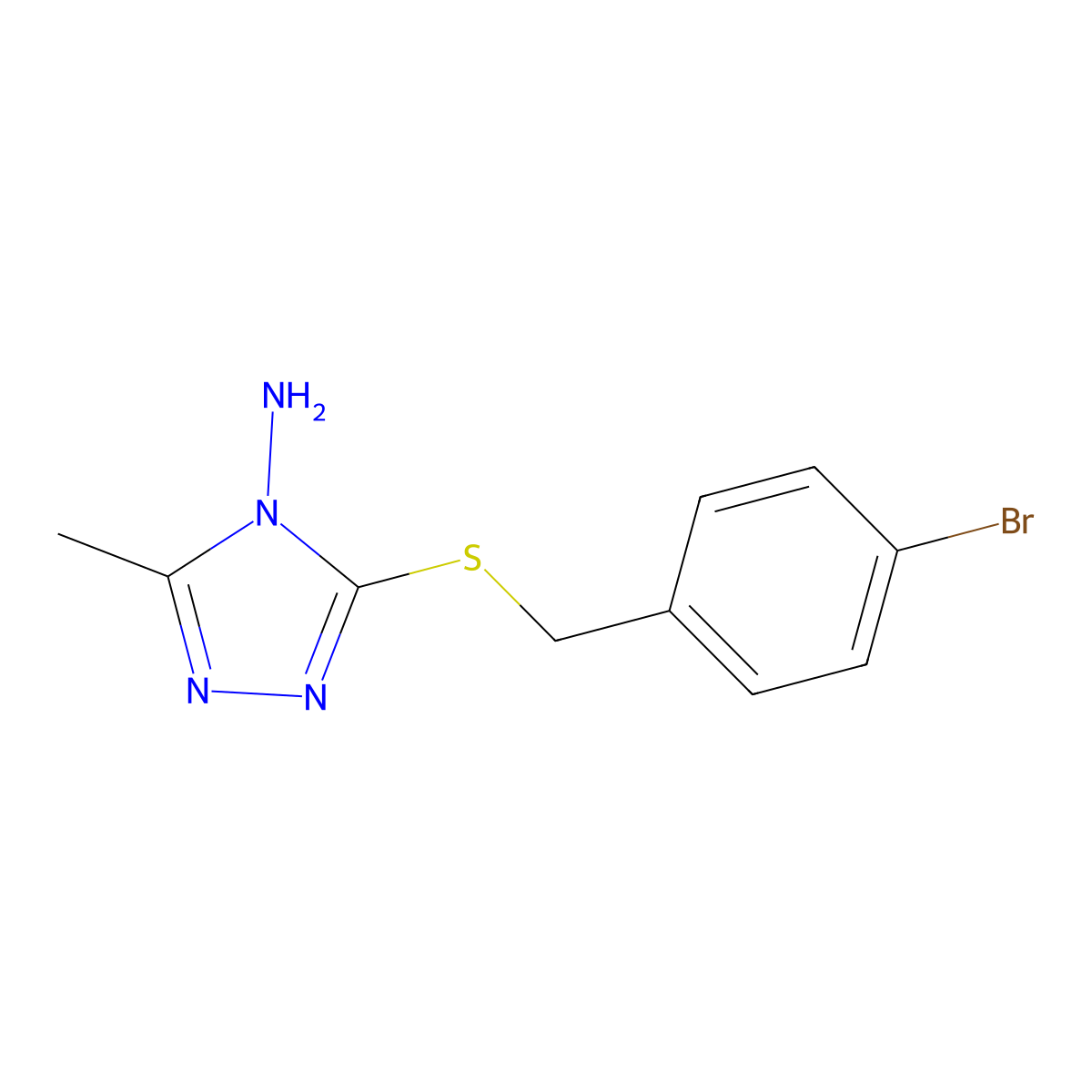 3-[(4-bromobenzyl)sulfanyl]-5-methyl-4H-1,2,4-triazol-4-amine molecular structure, CAS 57712-19-3