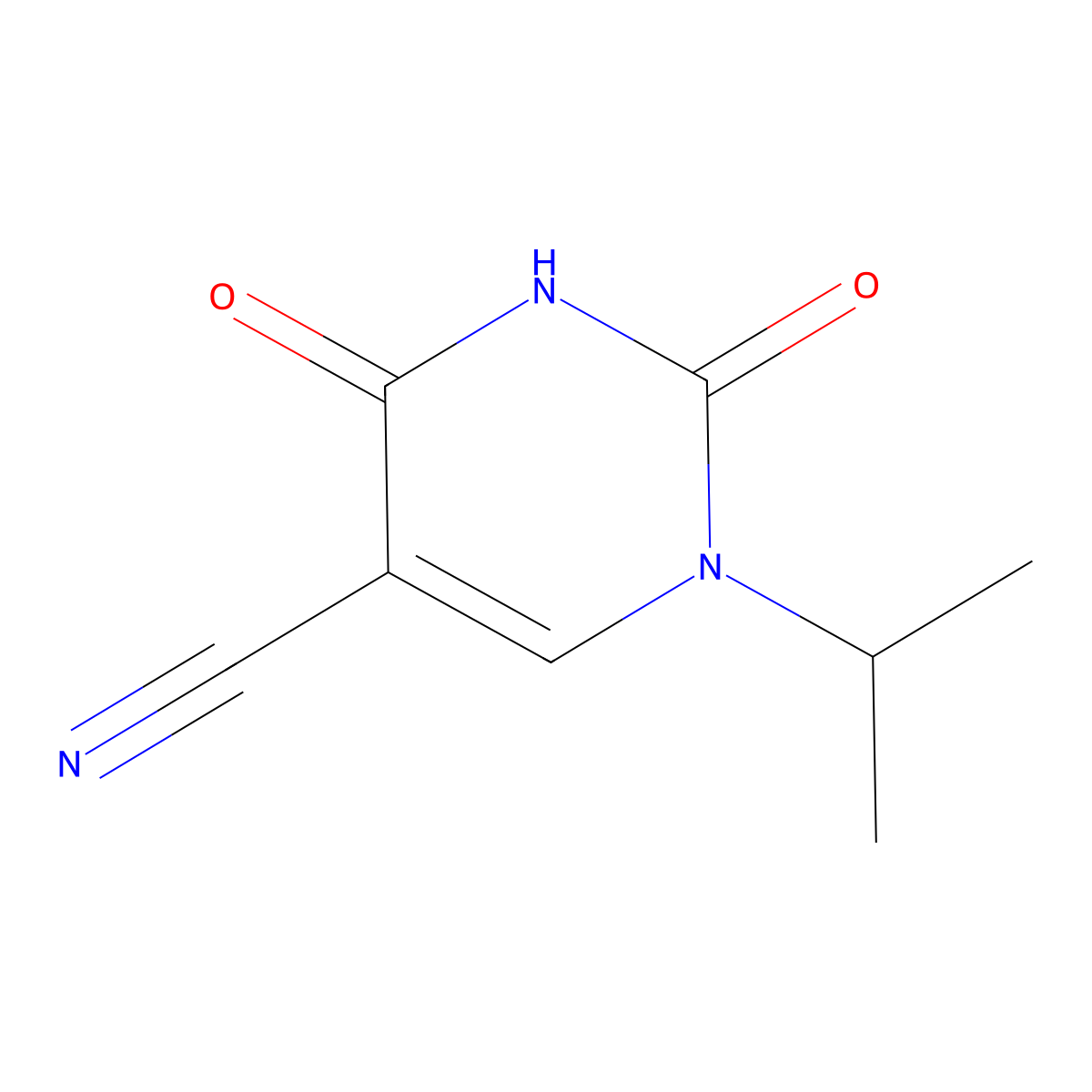 1-Isopropyl-2,4-dioxo-1,2,3,4-tetrahydropyrimidine-5-carbonitrile molecular structure, CAS 57712-59-1