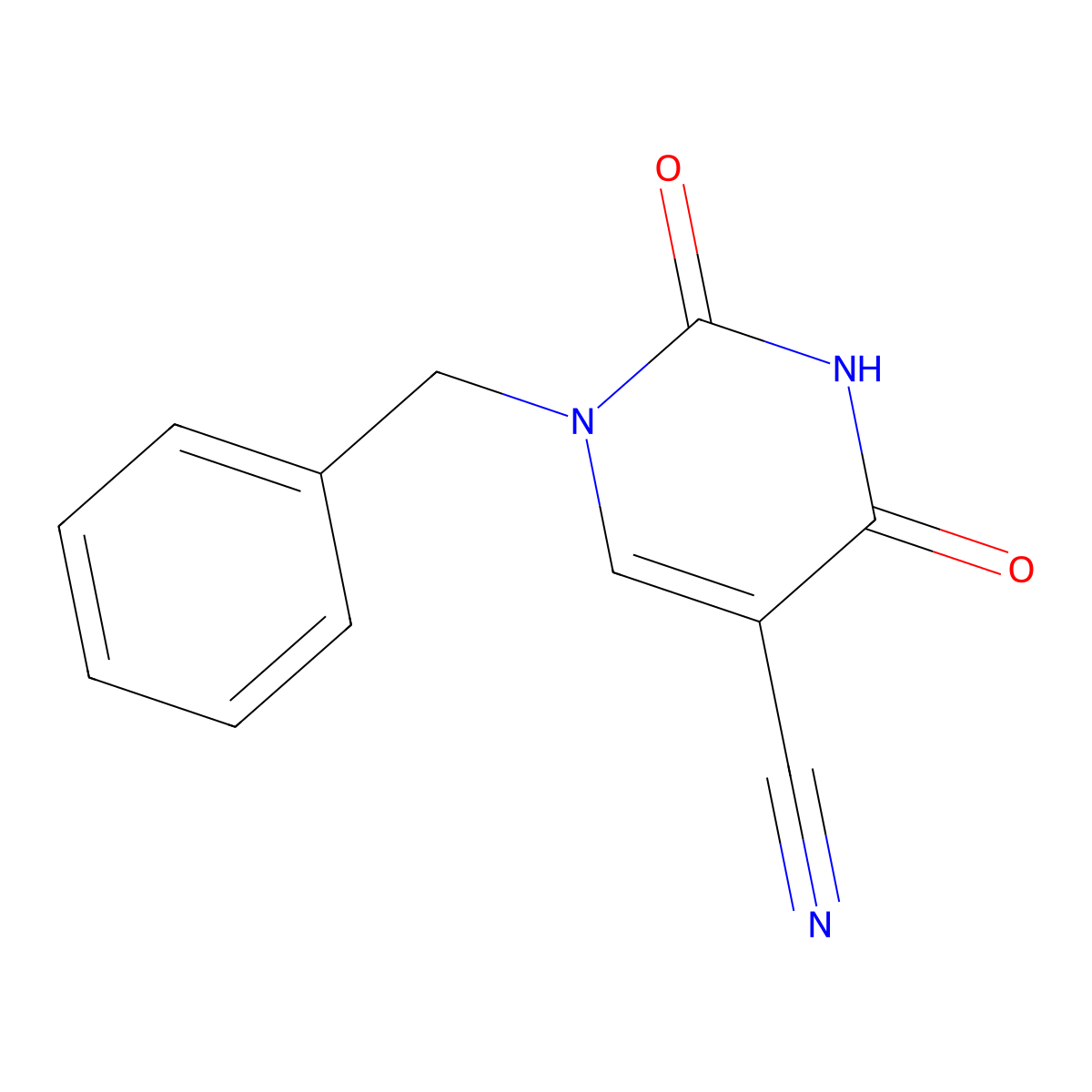 1-Benzyl-2,4-dioxo-1,2,3,4-tetrahydropyrimidine-5-carbonitrile molecular structure, CAS 57712-62-6