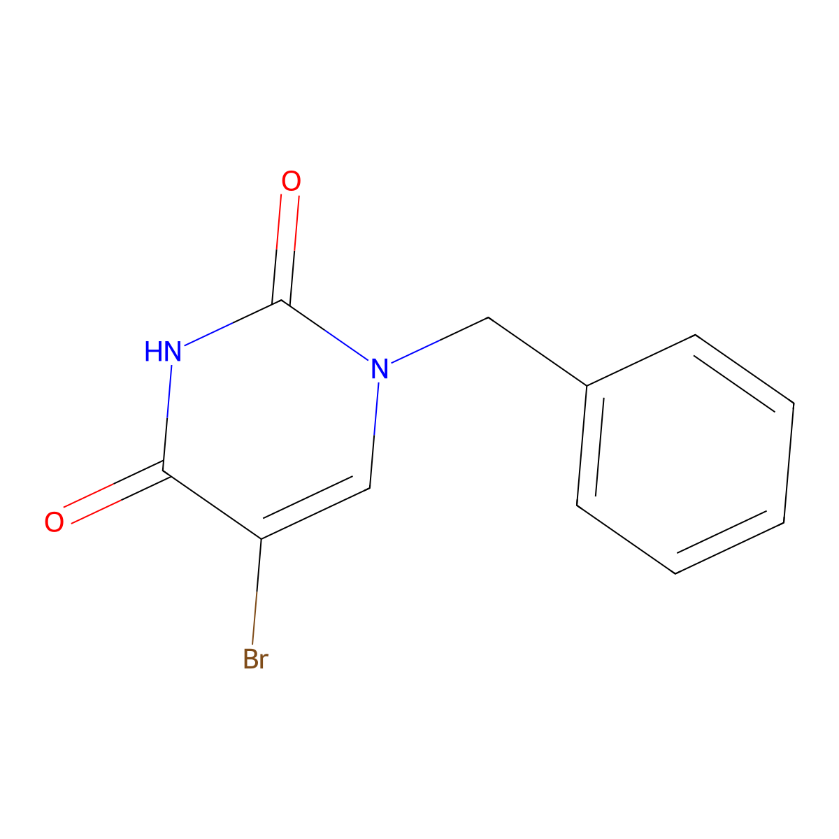 1-Benzyl-5-bromo-1,2,3,4-tetrahydropyrimidine-2,4-dione molecular structure, CAS 57712-67-1