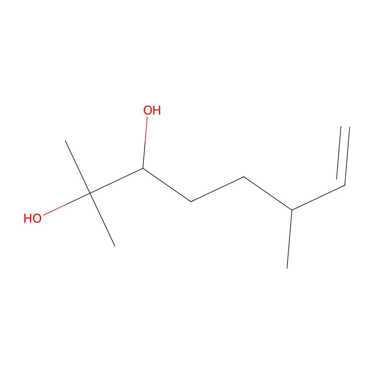7-Octene-2,3-diol, 2,6-dimethyl- molecular structure, CAS 57714-93-9