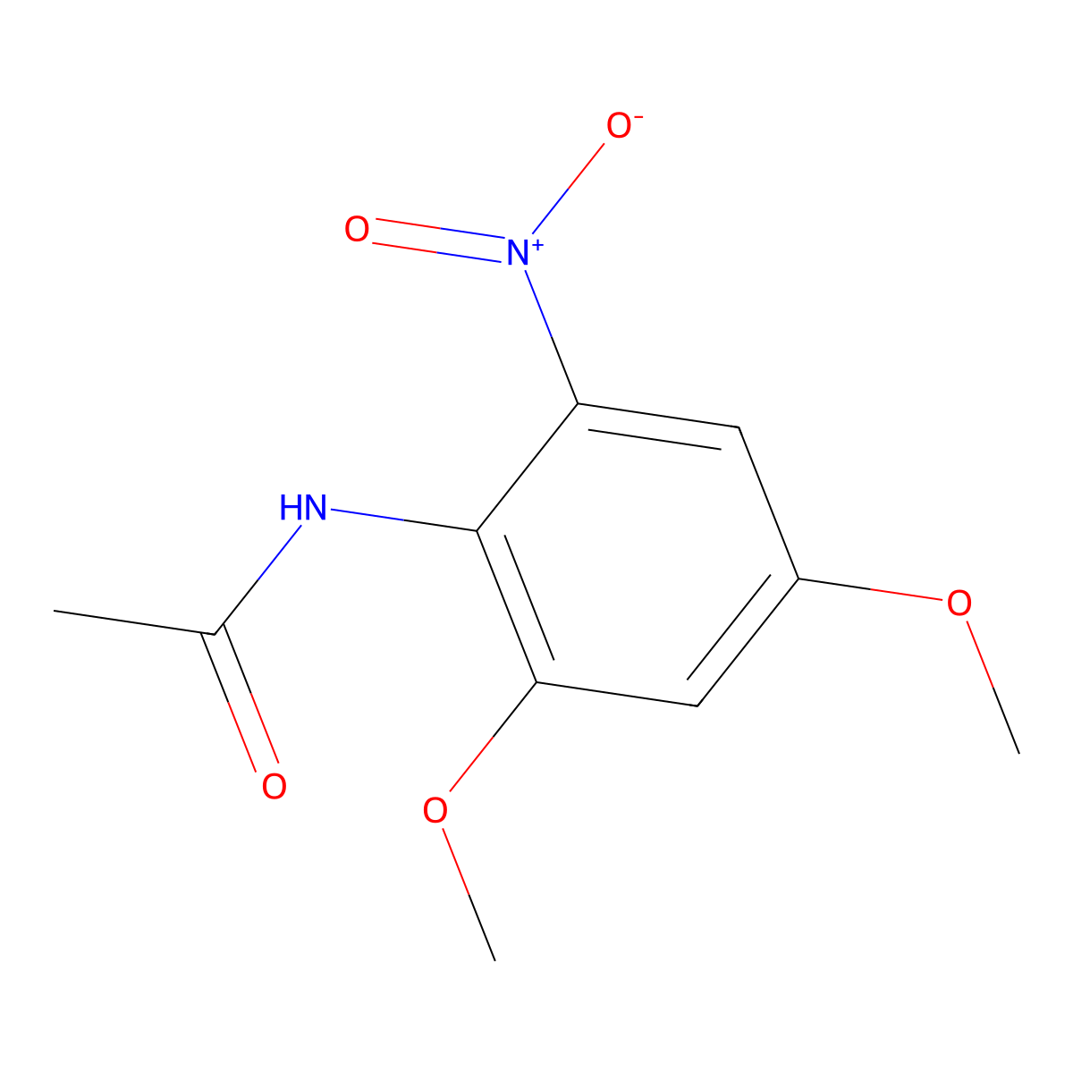 N-(2,4-dimethoxy-6-nitrophenyl)acetamide molecular structure, CAS 57715-91-0