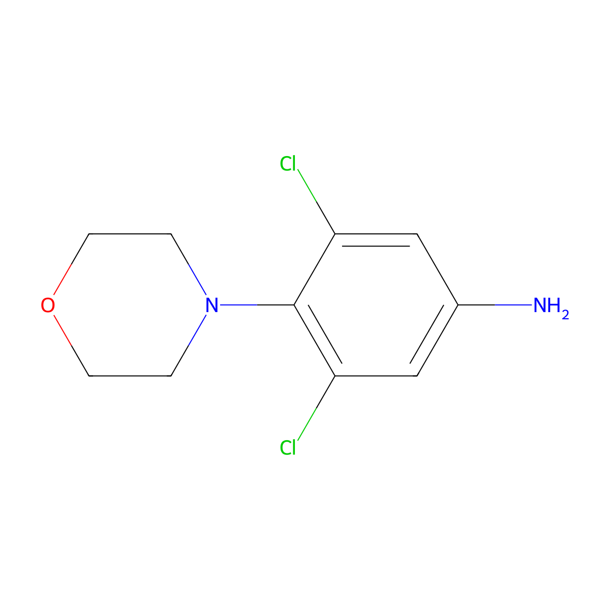 3,5-Dichloro-4-(morpholin-4-yl)aniline molecular structure, CAS 57716-09-3