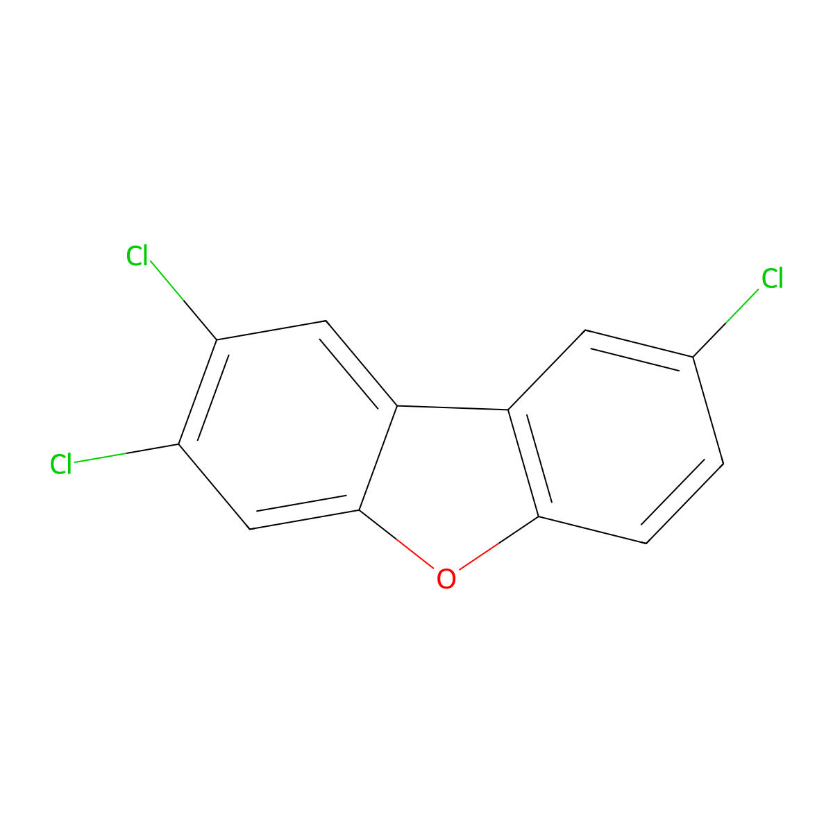 2,3,8-Trichlorodibenzofuran molecular structure, CAS 57717-32-5