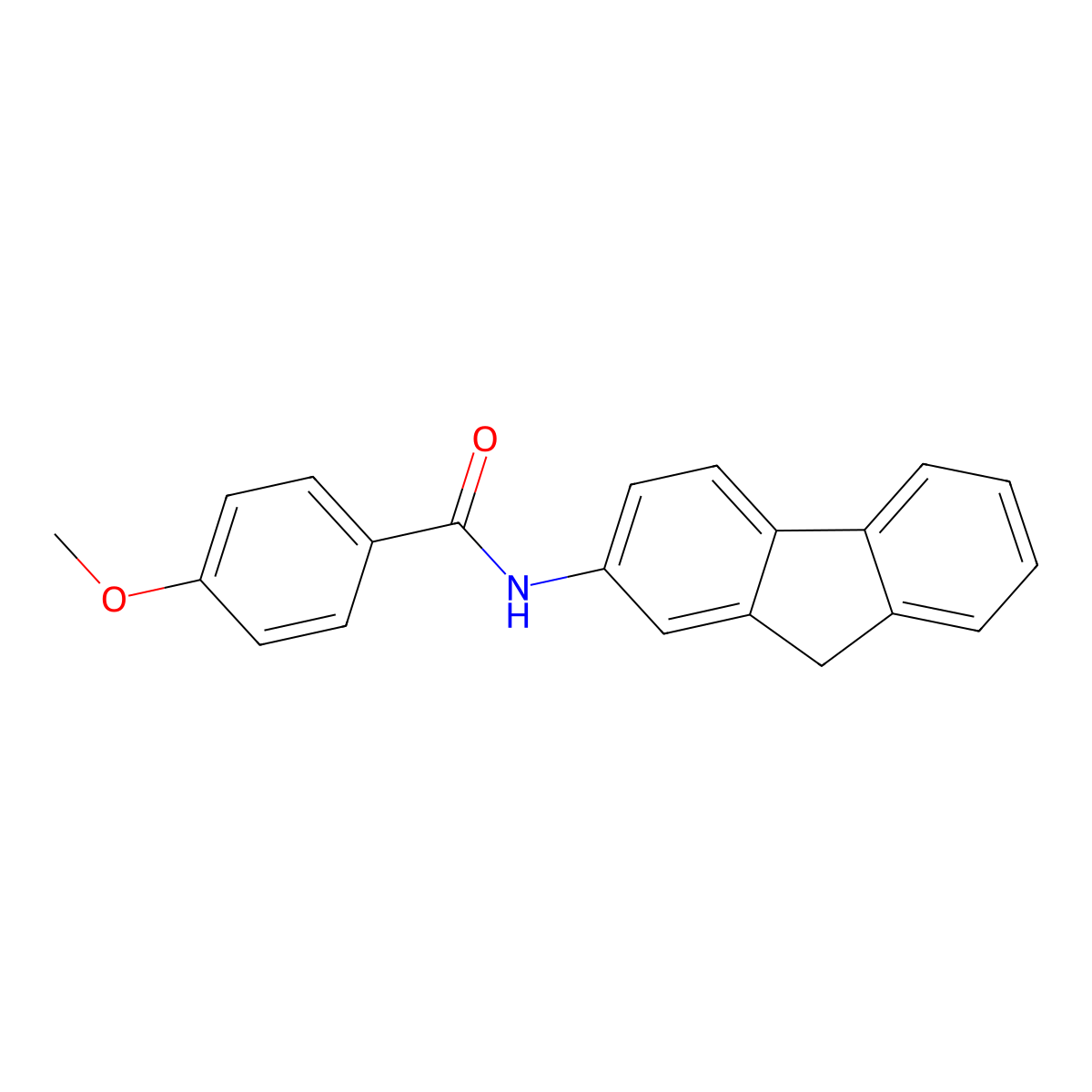 N-(9H-fluoren-2-yl)-4-methoxybenzamide molecular structure, CAS 5772-96-3