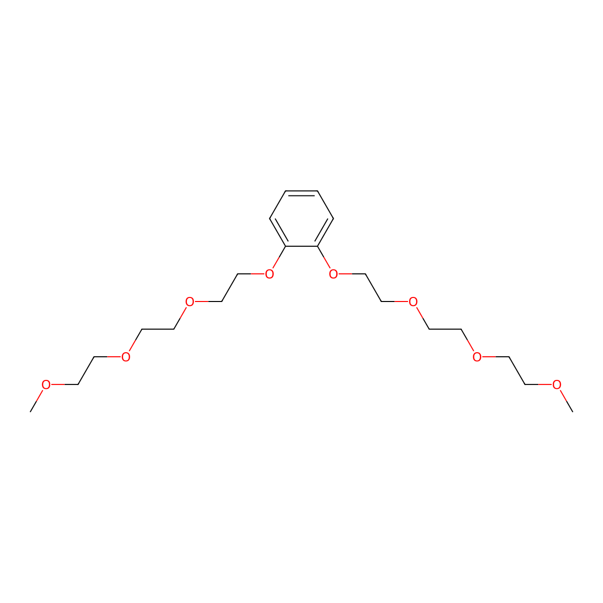 1,2-Bis(2-(2-meo-eto)-eto-eto)benzene molecular structure, CAS 57721-95-6