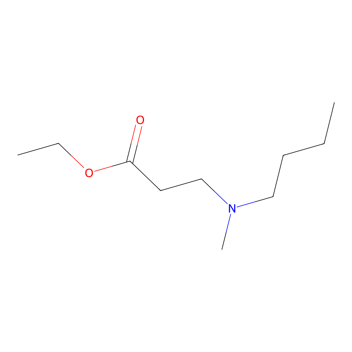 Ethyl 3-[butyl(methyl)amino]propanoate molecular structure, CAS 57724-20-6