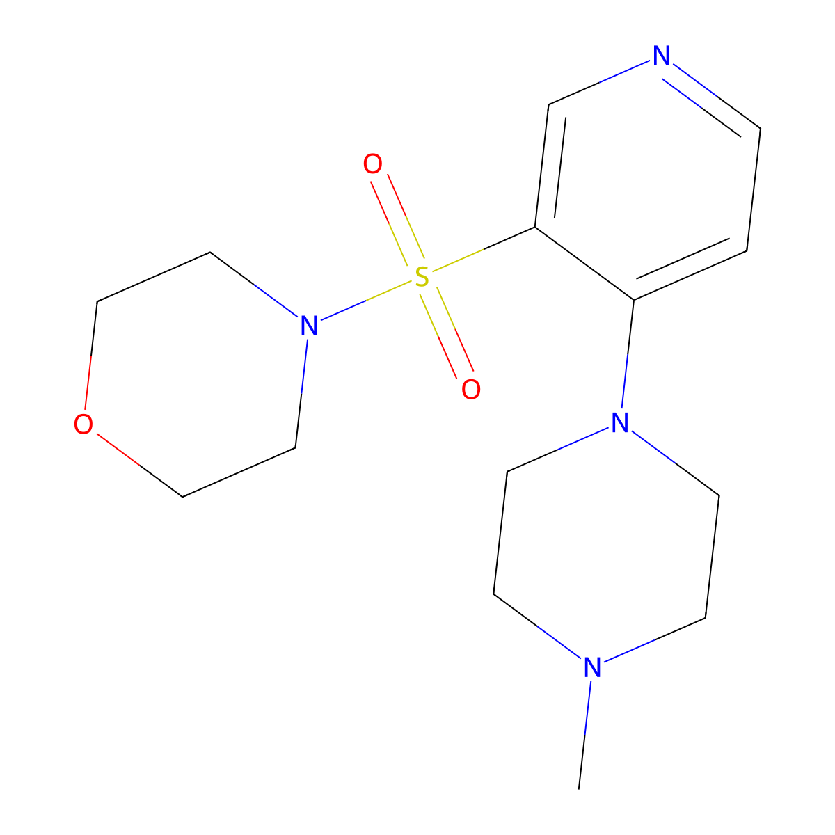 4-[4-(4-Methylpiperazin-1-yl)pyridin-3-yl]sulfonylmorpholine molecular structure, CAS 57725-15-2