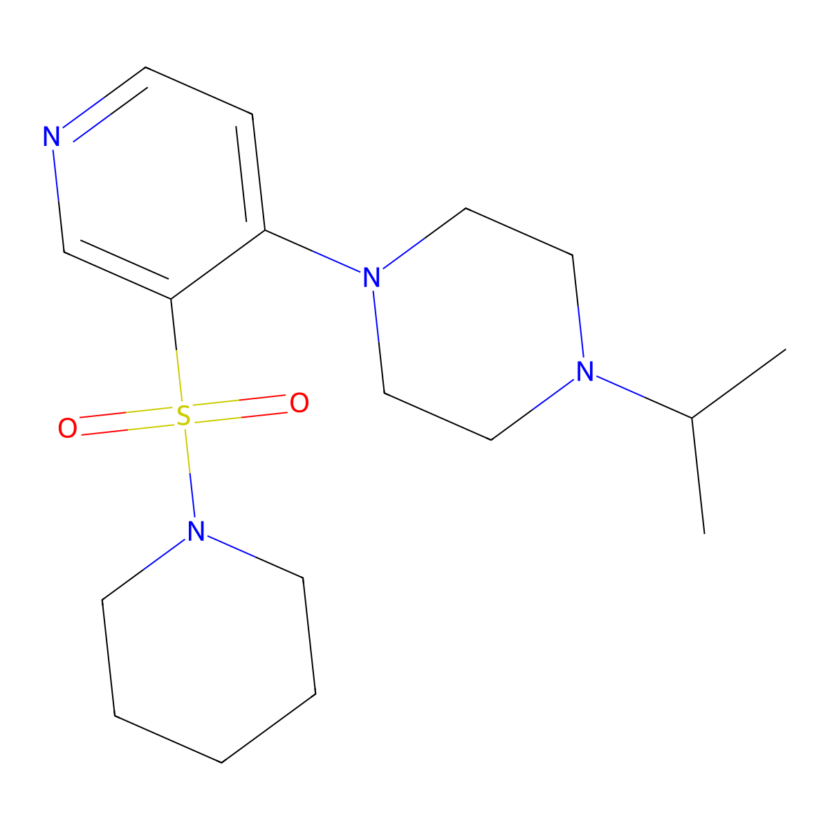1-Isopropyl-4-[3-(1-piperidinylsulfonyl)-4-pyridinyl]piperazine molecular structure, CAS 57725-28-7