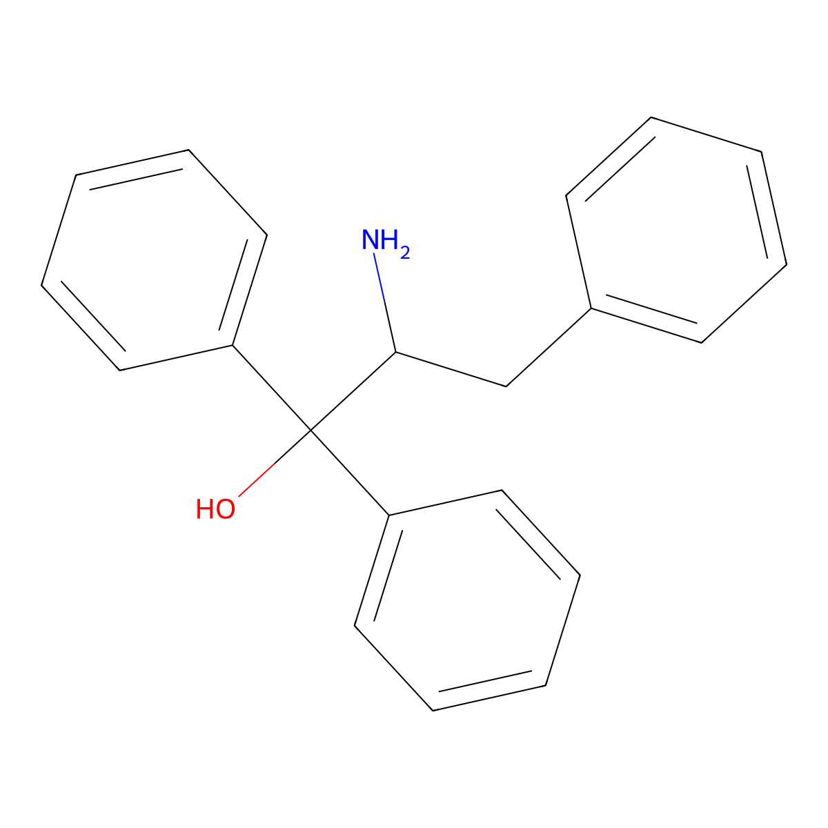 2-Amino-1,1,3-triphenylpropan-1-ol molecular structure, CAS 57728-37-7