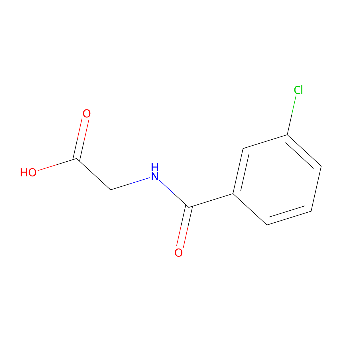 2-[(3-Chlorophenyl)formamido]acetic acid molecular structure, CAS 57728-59-3