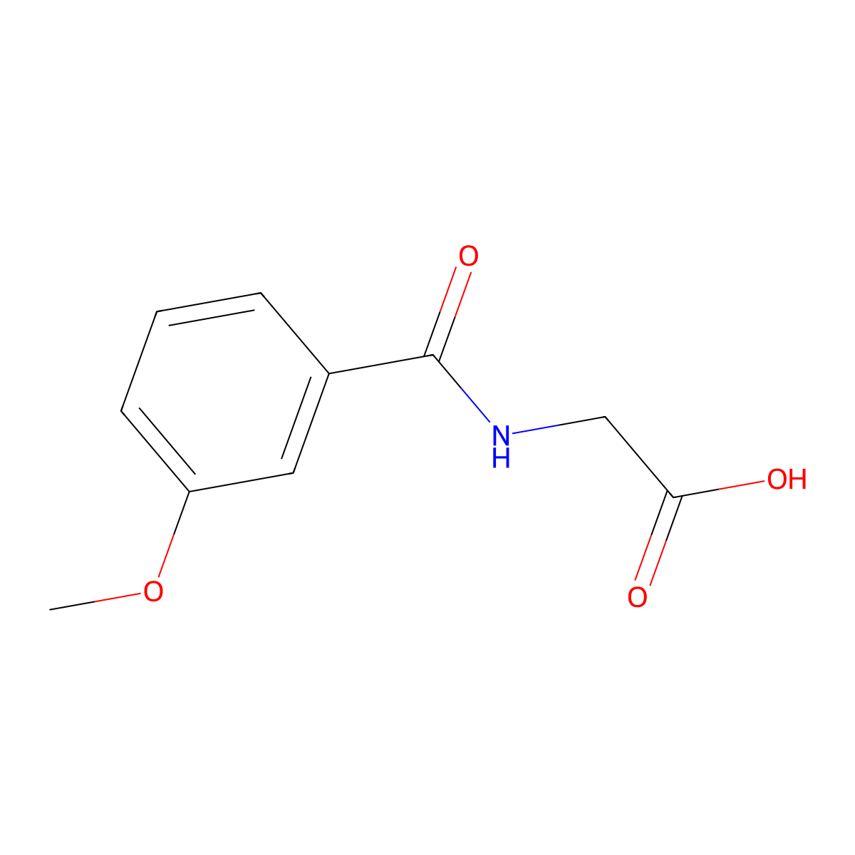 N-(3-Methoxybenzoyl)glycine molecular structure, CAS 57728-61-7