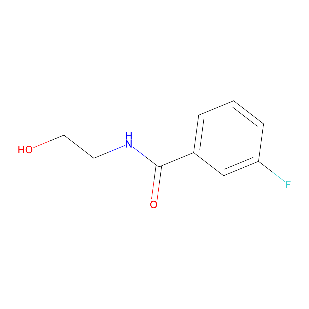 3-fluoro-N-(2-hydroxyethyl)benzamide molecular structure, CAS 57728-62-8