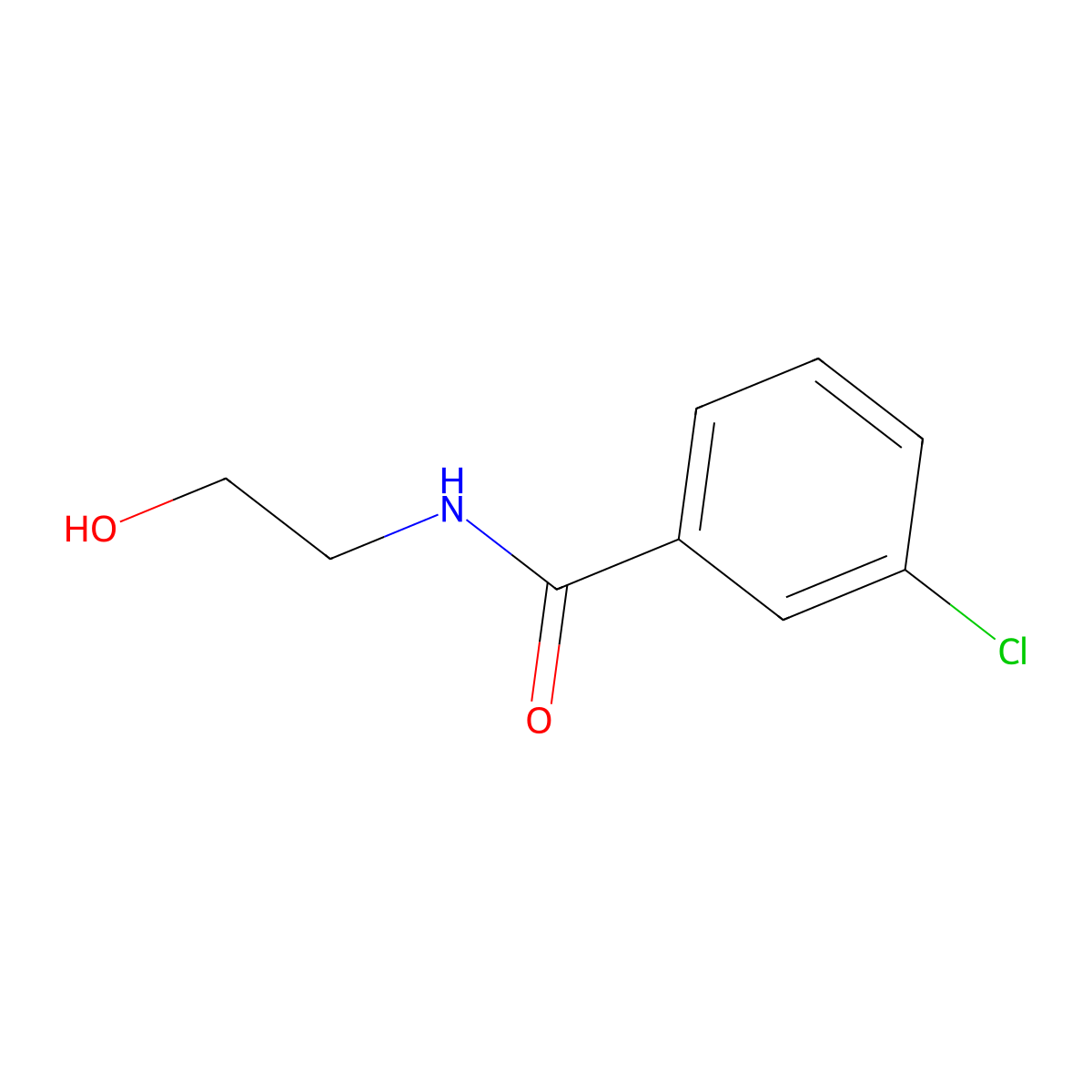 3-chloro-N-(2-hydroxyethyl)benzamide molecular structure, CAS 57728-64-0
