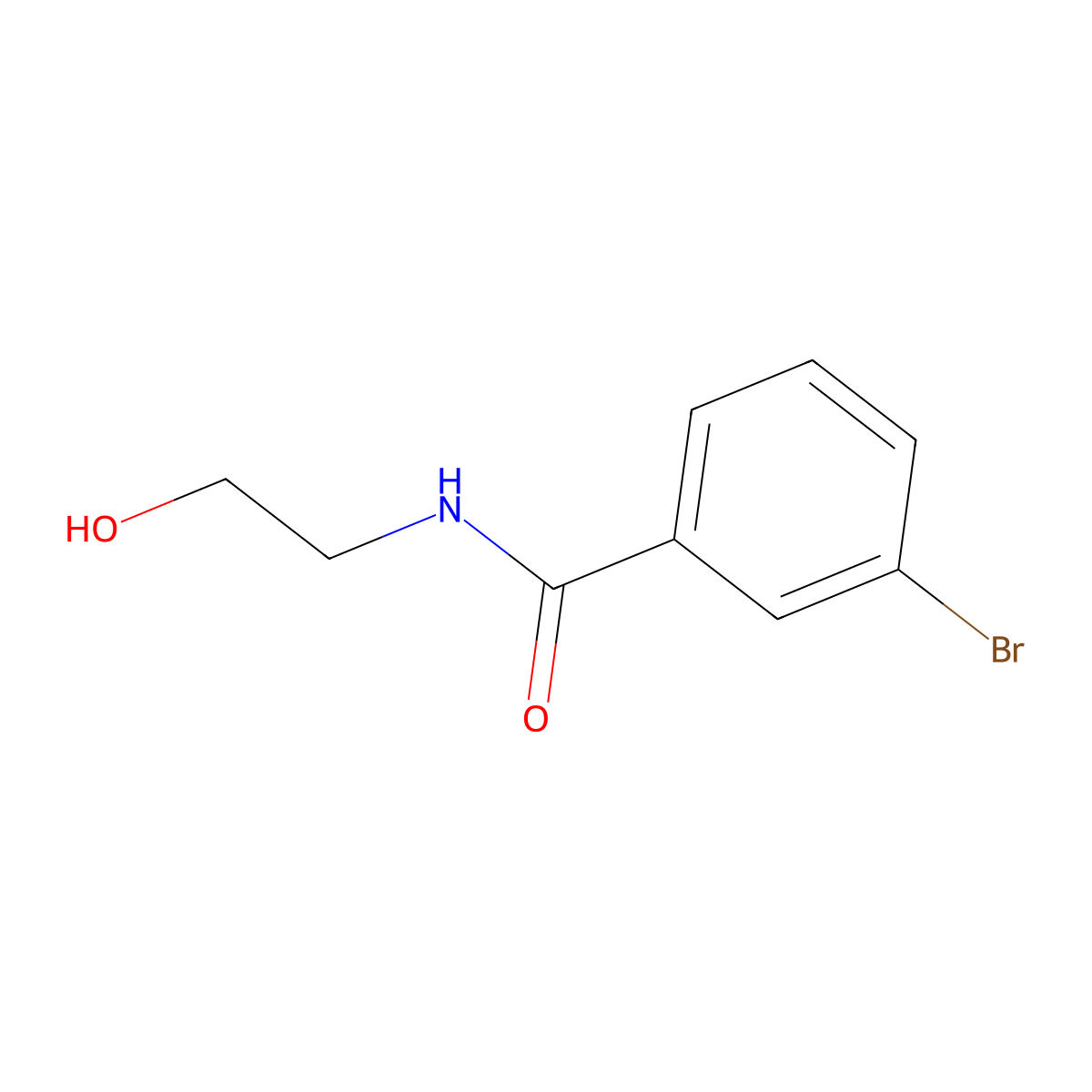 3-bromo-N-(2-hydroxyethyl)benzamide molecular structure, CAS 57728-66-2