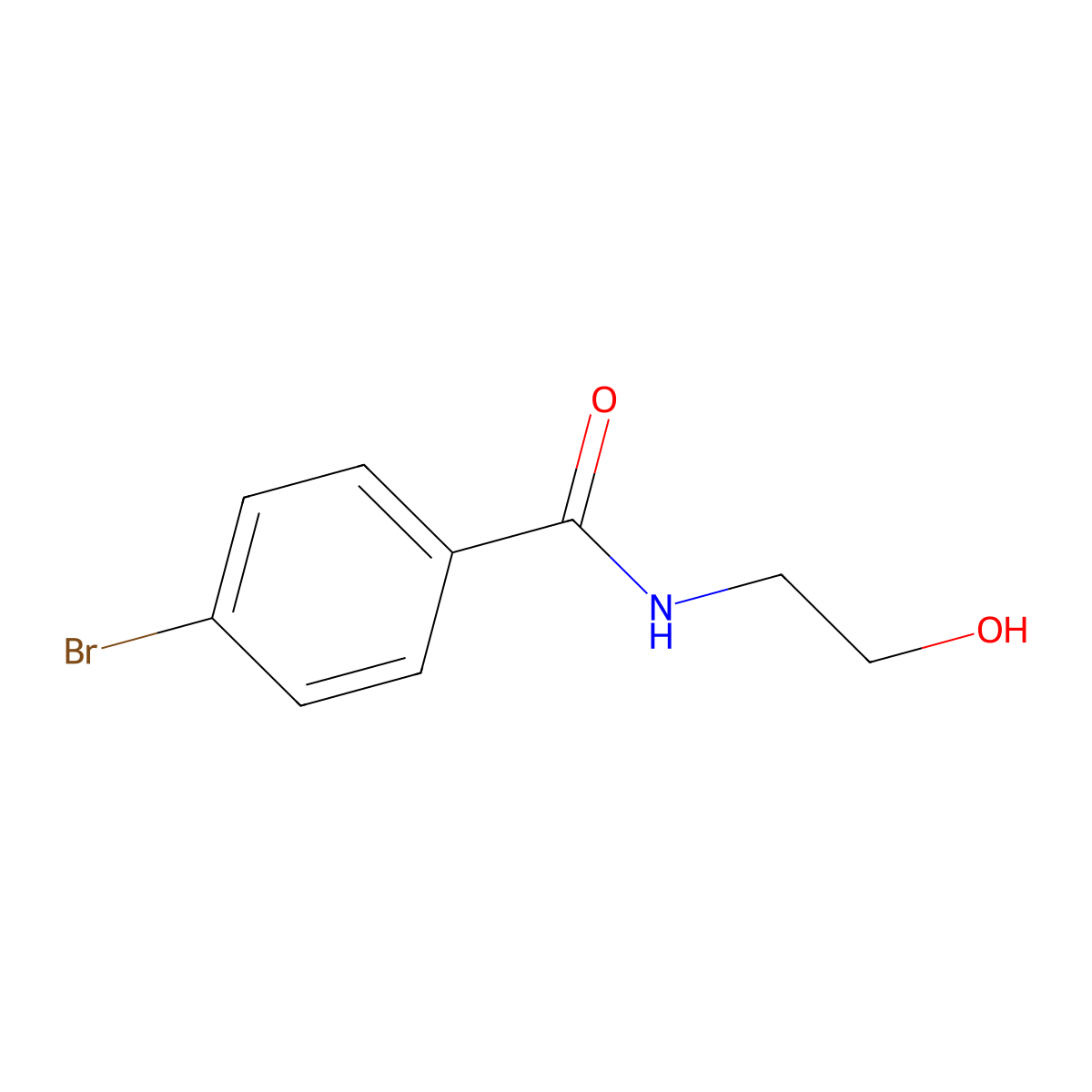 4-Bromo-N-(2-hydroxyethyl)benzamide molecular structure, CAS 57728-67-3
