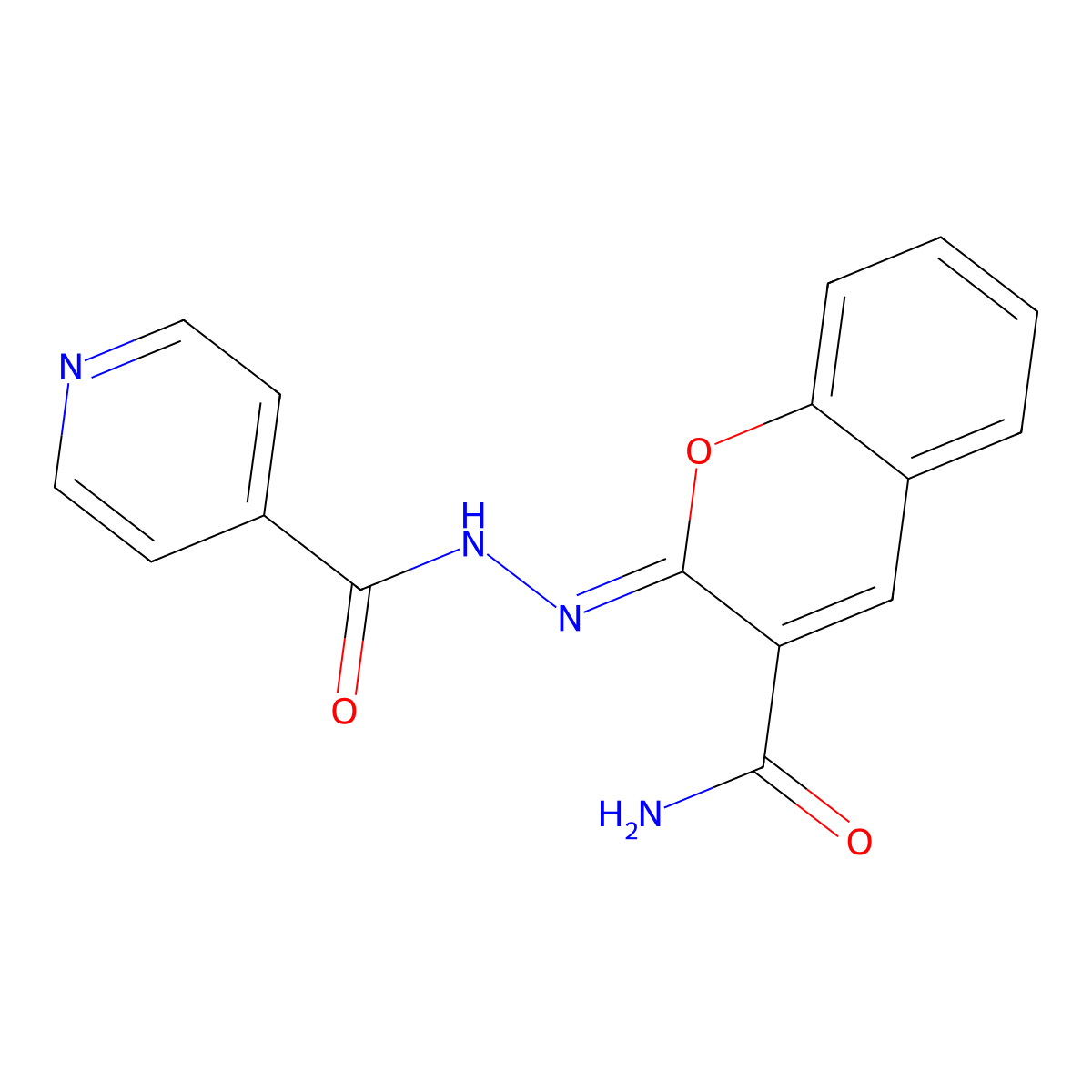 N-[(3-carbamoylchromen-2-ylidene)amino]pyridine-4-carboxamide molecular structure, CAS 5773-97-7
