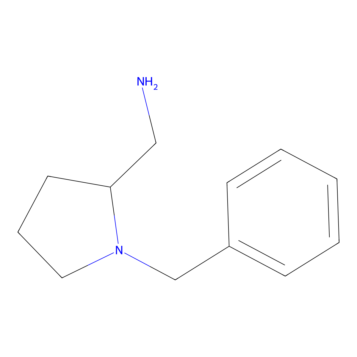 (1-Benzylpyrrolidin-2-yl)methanamine molecular structure, CAS 57734-44-8