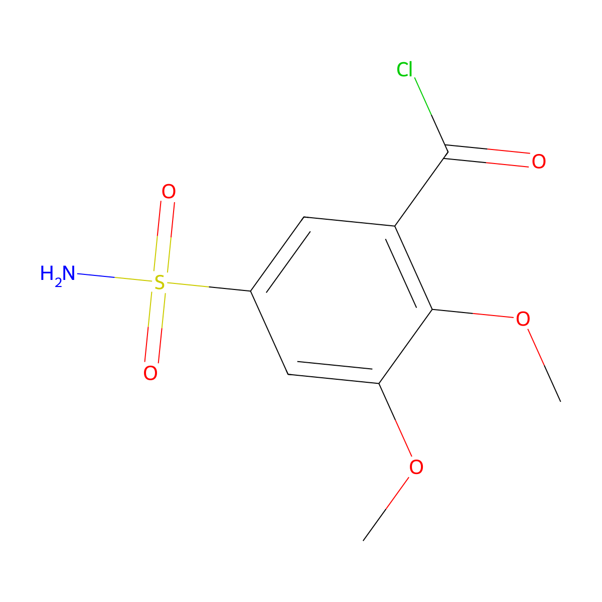 5-(Aminosulphonyl)-2,3-dimethoxybenzoyl chloride molecular structure, CAS 57734-47-1