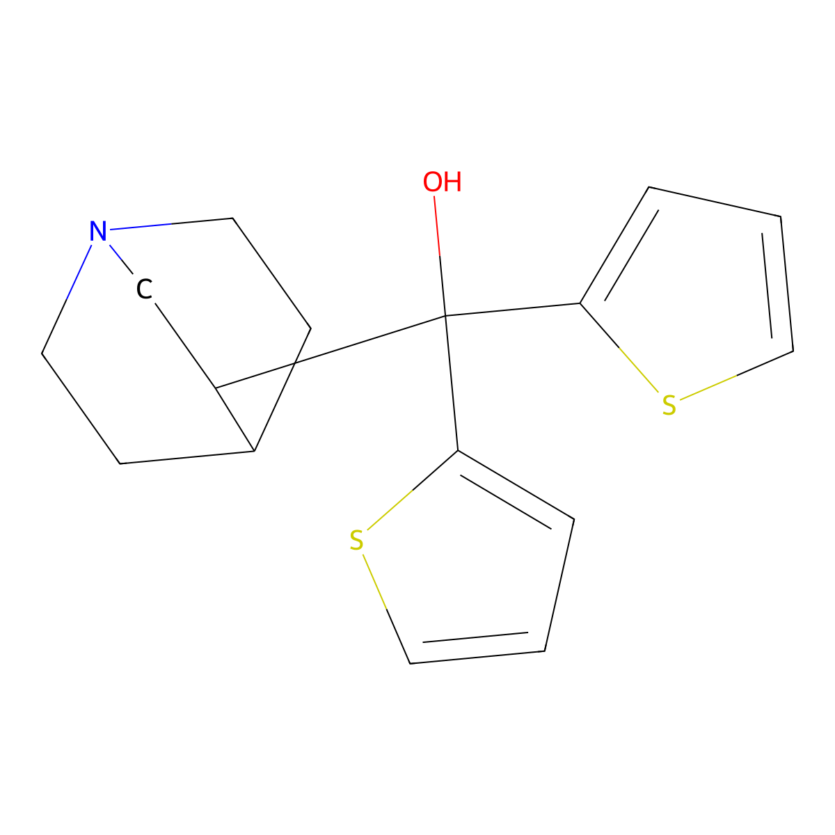 3-Quinuclidinemethanol, alpha,alpha-di-2-thienyl- molecular structure, CAS 57734-75-5