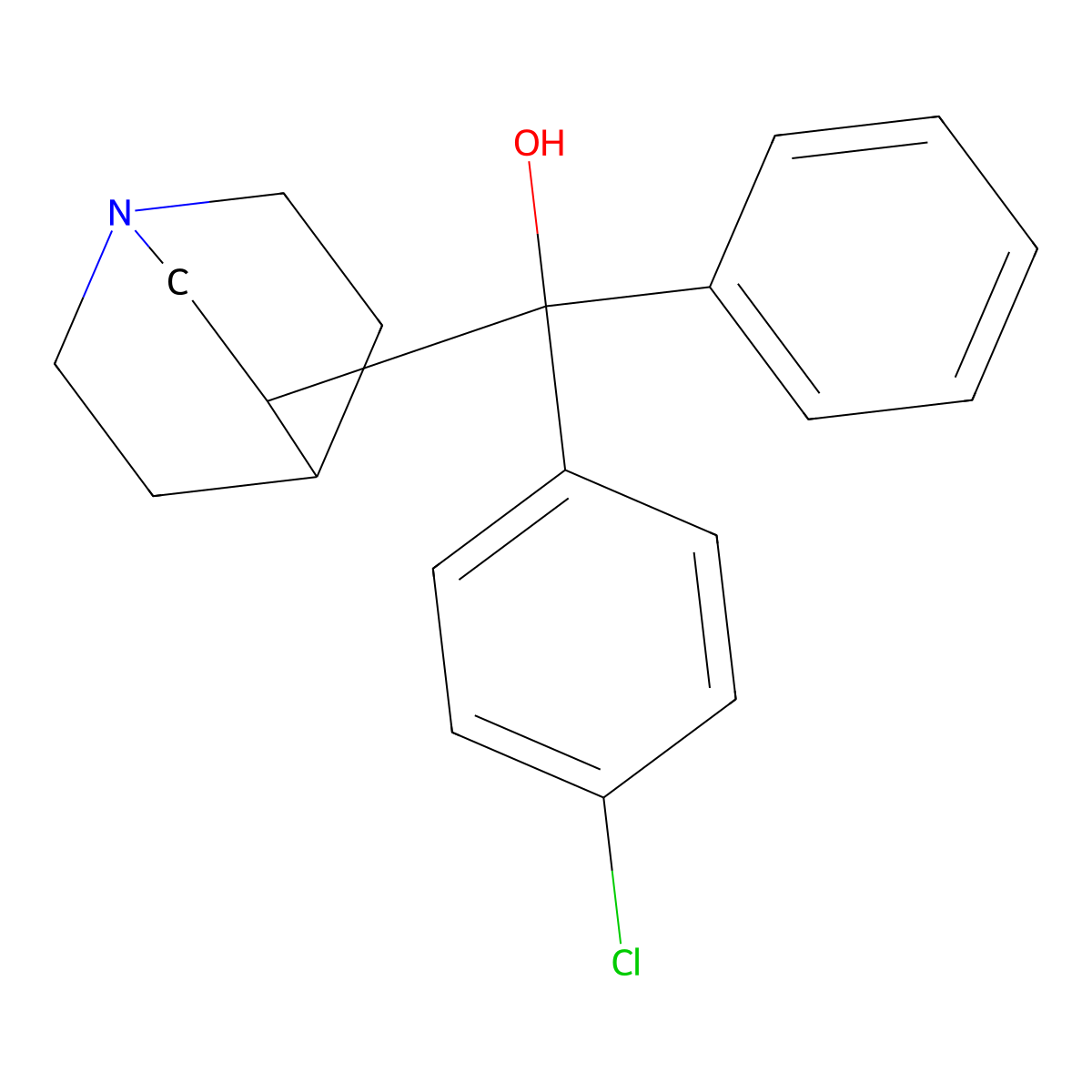 3-Quinuclidinemethanol, alpha-(p-chlorophenyl)-alpha-phenyl- molecular structure, CAS 57734-87-9
