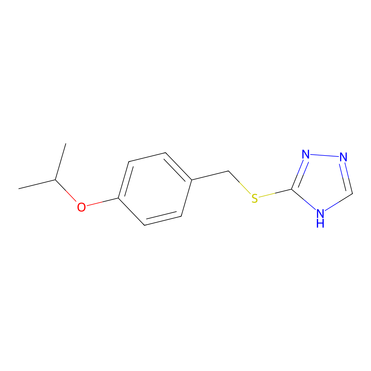 5-[(4-propan-2-yloxyphenyl)methylsulfanyl]-1H-1,2,4-triazole molecular structure, CAS 57736-48-8