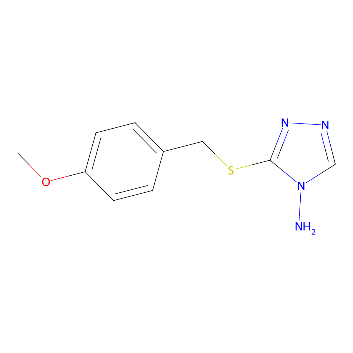3-[(4-Methoxyphenyl)methylsulfanyl]-1,2,4-triazol-4-amine molecular structure, CAS 57736-67-1