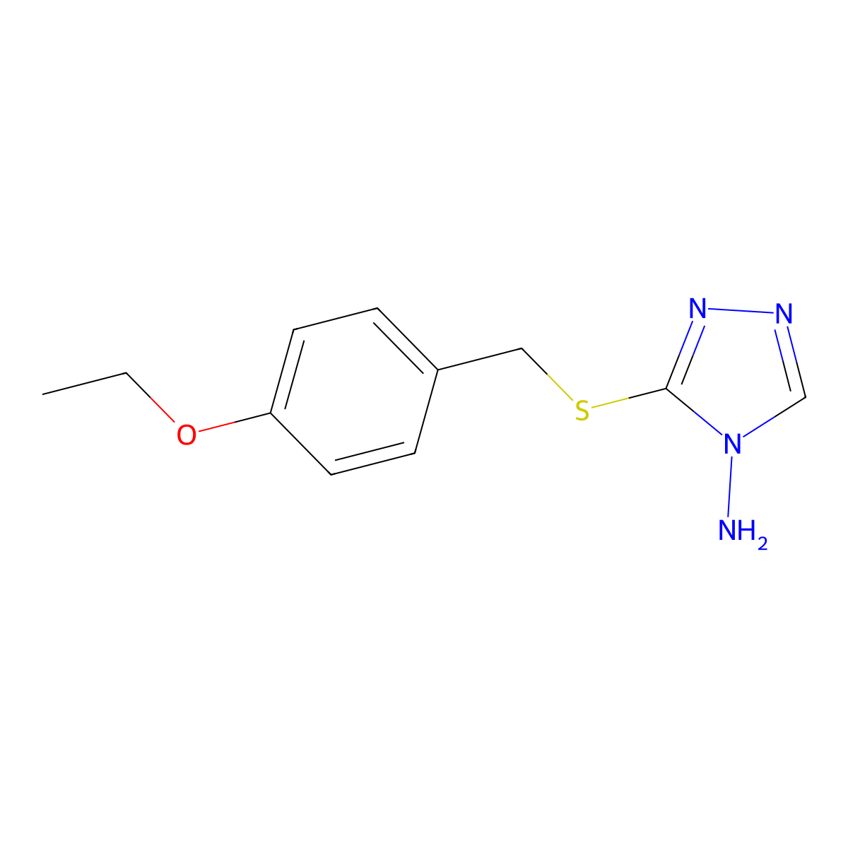 3-[(4-Ethoxyphenyl)methylsulfanyl]-1,2,4-triazol-4-amine molecular structure, CAS 57736-68-2