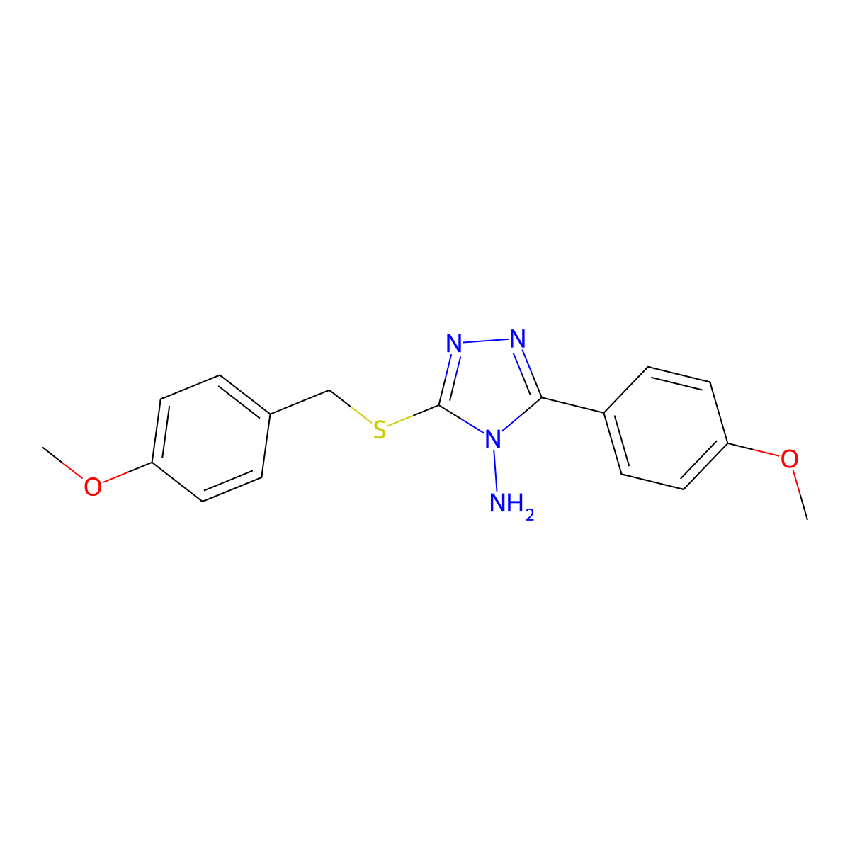 3-[(4-methoxybenzyl)sulfanyl]-5-(4-methoxyphenyl)-4H-1,2,4-triazol-4-amine molecular structure, CAS 57736-93-3