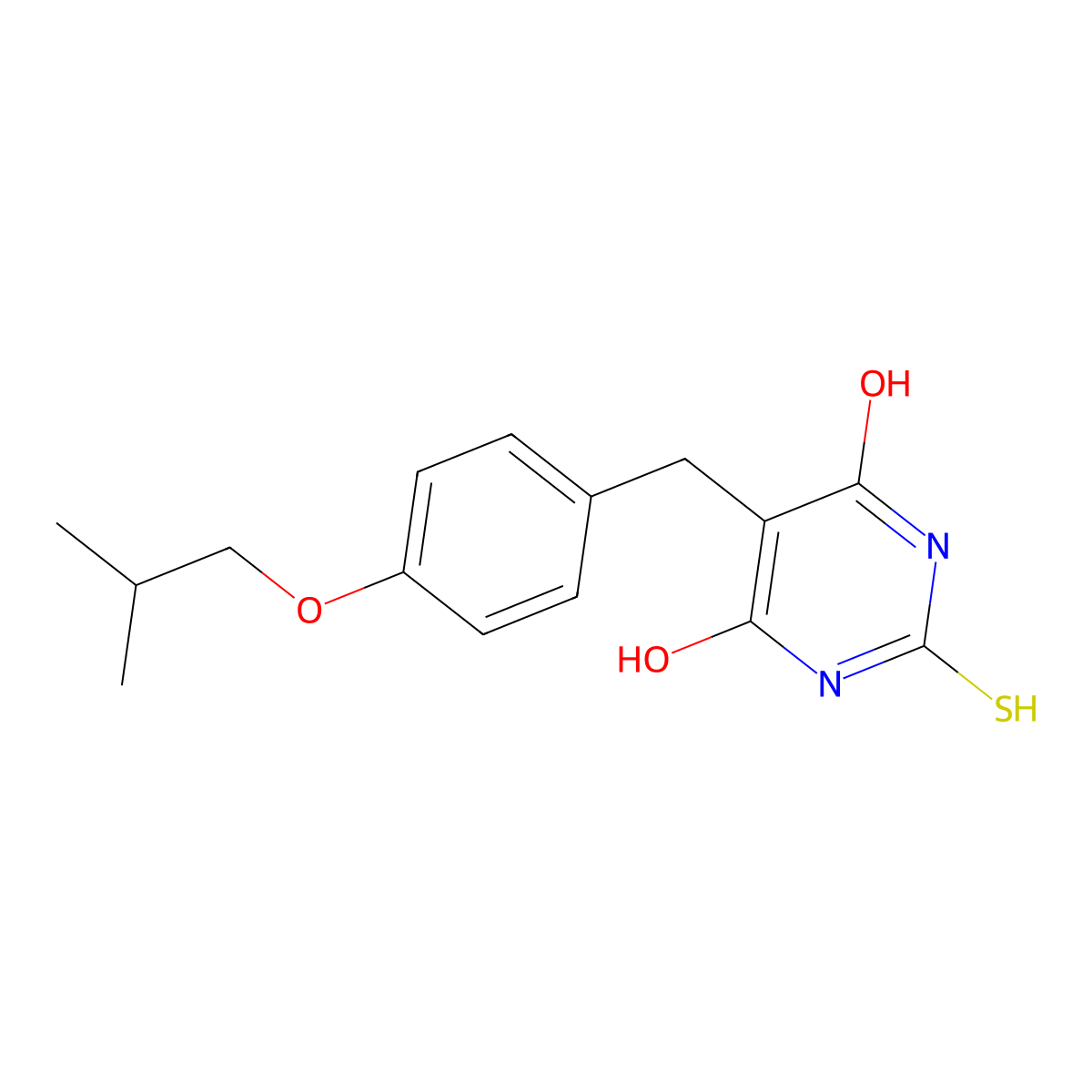 5-(4-Isobutoxy-benzyl)-2-mercapto-pyrimidine-4,6-diol molecular structure, CAS 57737-29-8