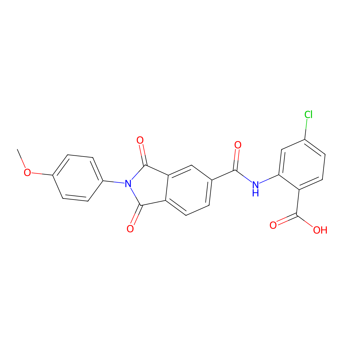 4-Chloro-2-[[2-(4-methoxyphenyl)-1,3-dioxoisoindole-5-carbonyl]amino]benzoic acid molecular structure, CAS 5774-23-2