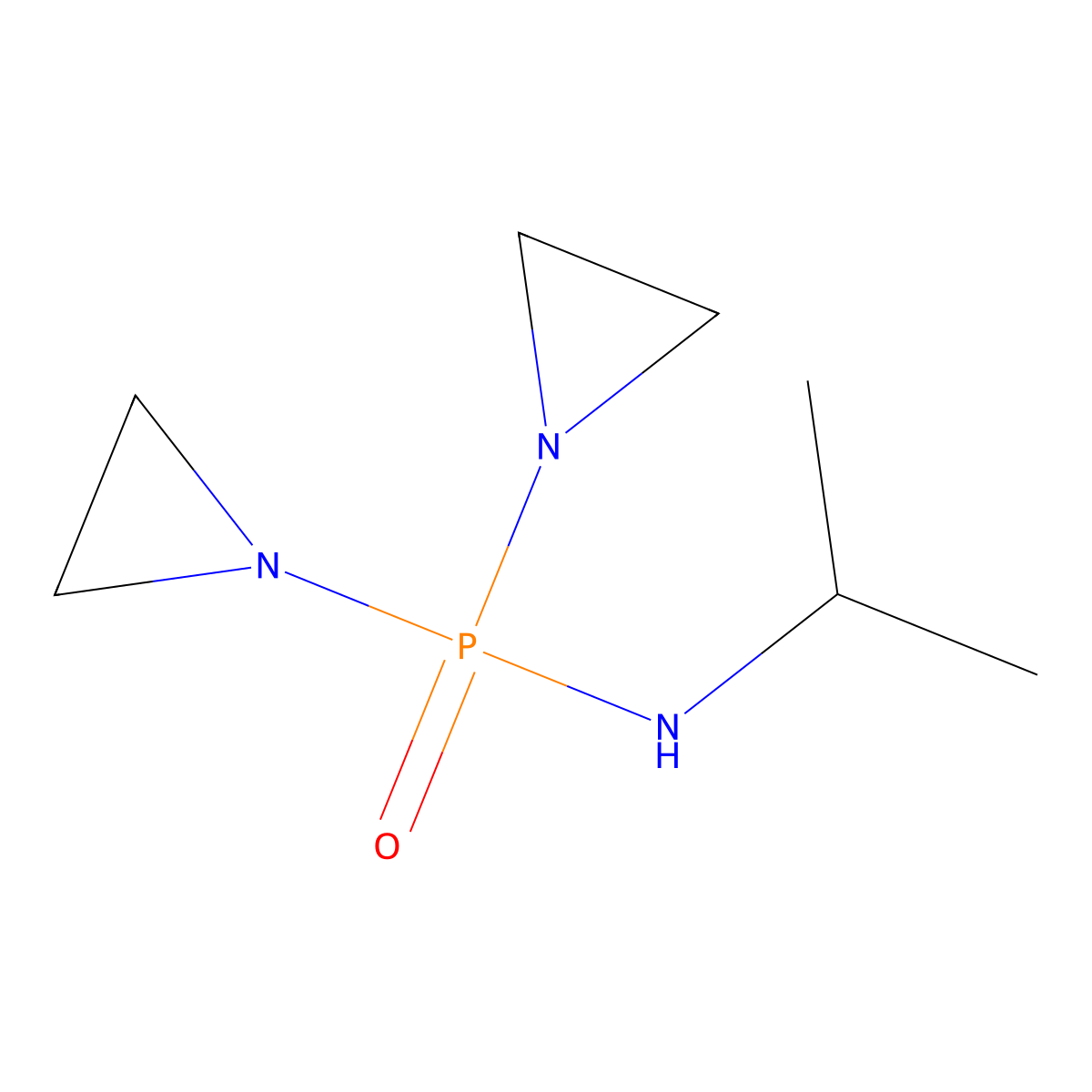 P,P-Bis(1-aziridinyl)-N-isopropylphosphinic amide molecular structure, CAS 5774-35-6