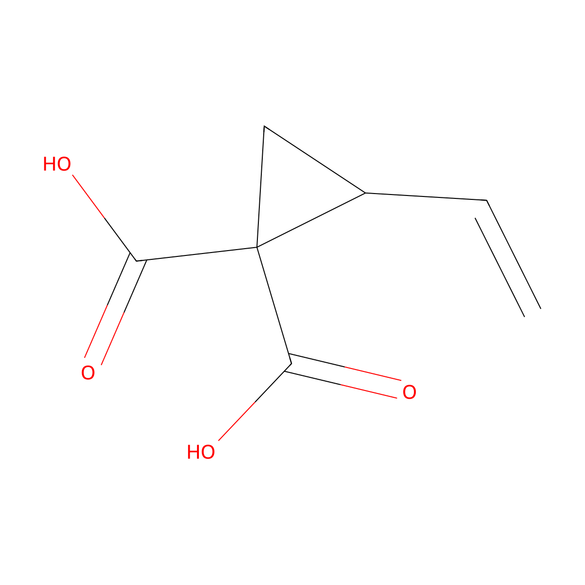 2-Ethenylcyclopropane-1,1-dicarboxylic acid molecular structure, CAS 57742-48-0