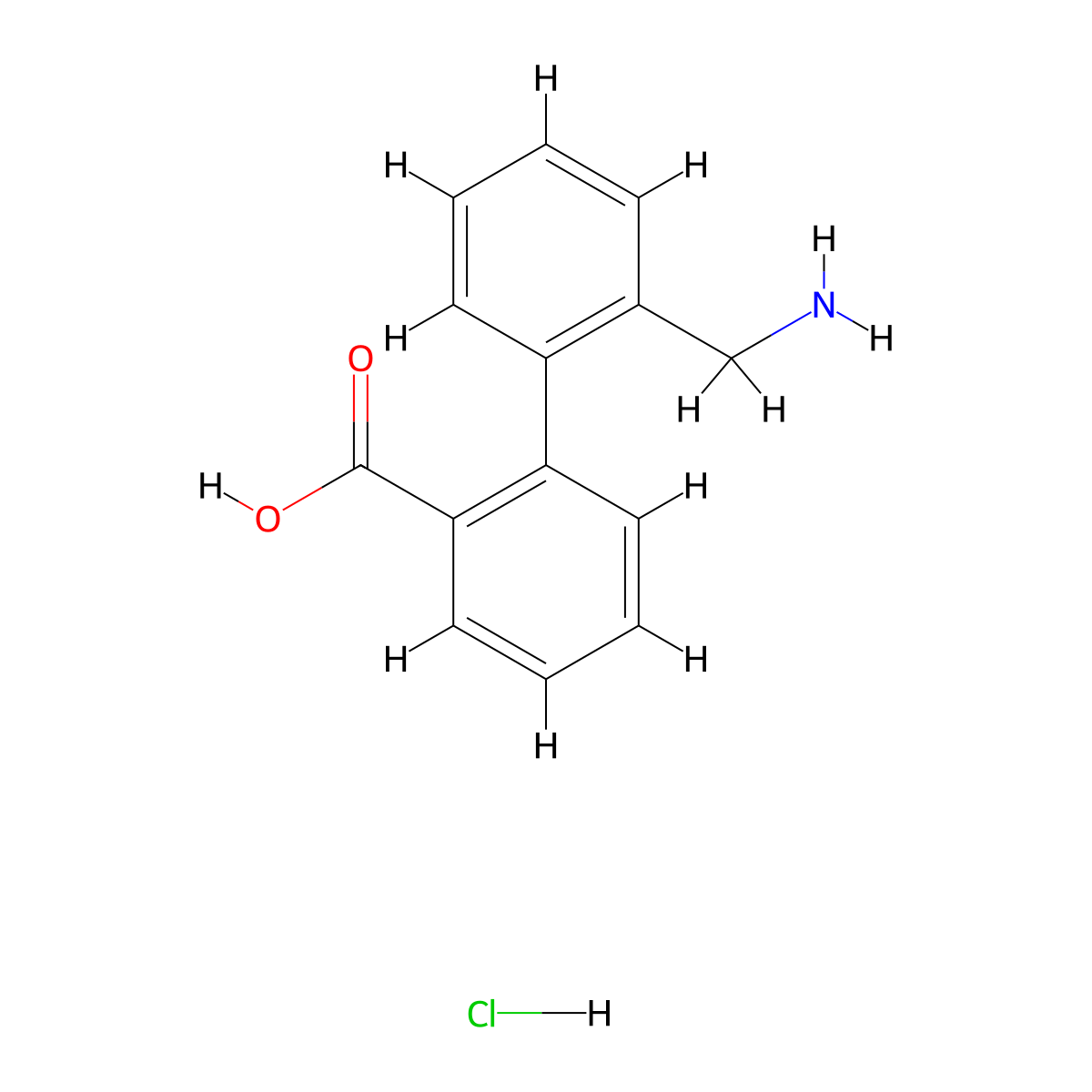 2'-(Aminomethyl)-[1,1'-biphenyl]-2-carboxylic acid hydrochloride molecular structure, CAS 57743-14-3