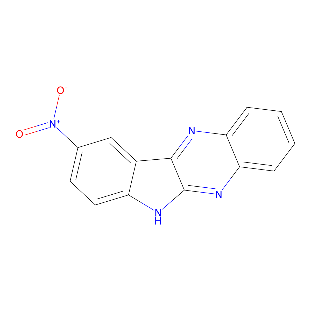9-Nitro-6H-indolo(2,3-b)quinoxaline molecular structure, CAS 57743-37-0