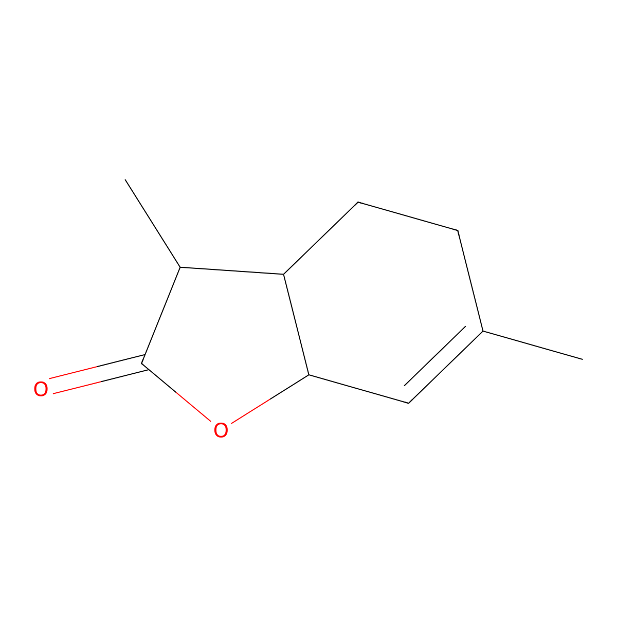 2(3H)-Benzofuranone, 3a,4,5,7a-tetrahydro-3,6-dimethyl- molecular structure, CAS 57743-63-2