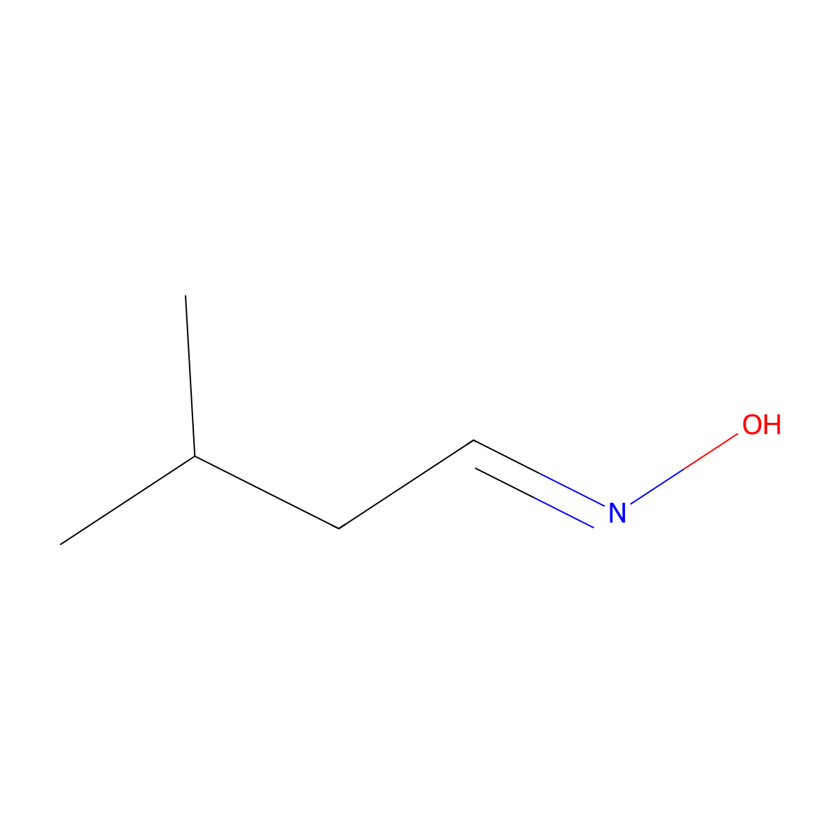 3-Methylbutyraldehyde oxime molecular structure, CAS 5775-74-6