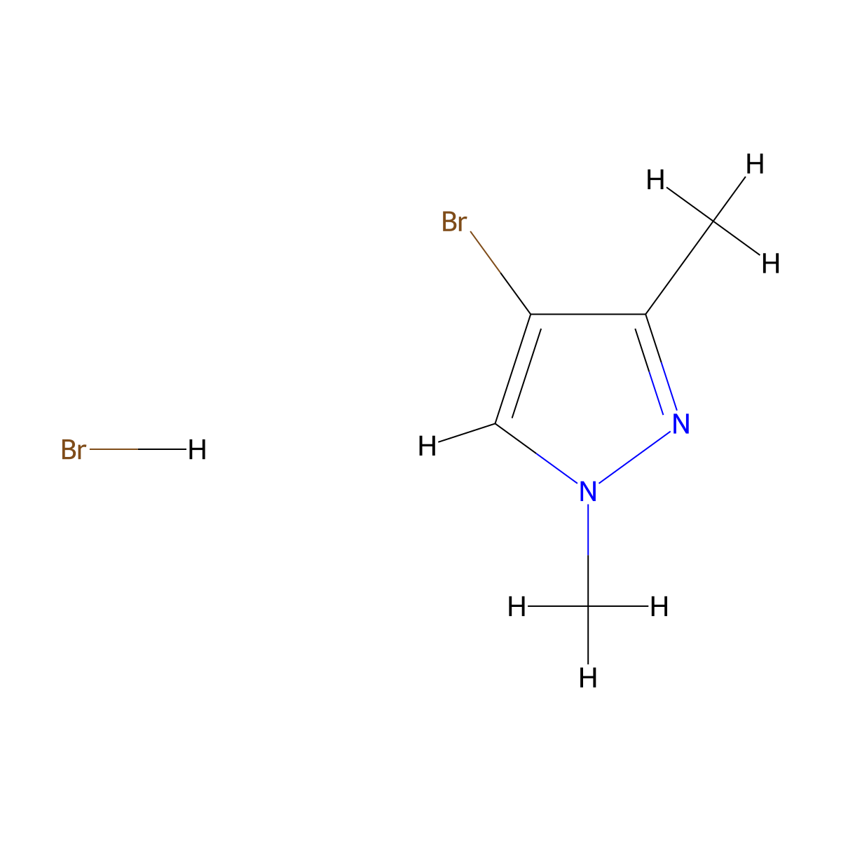 4-bromo-1,3-dimethyl-1H-pyrazole hydrobromide molecular structure, CAS 5775-85-9