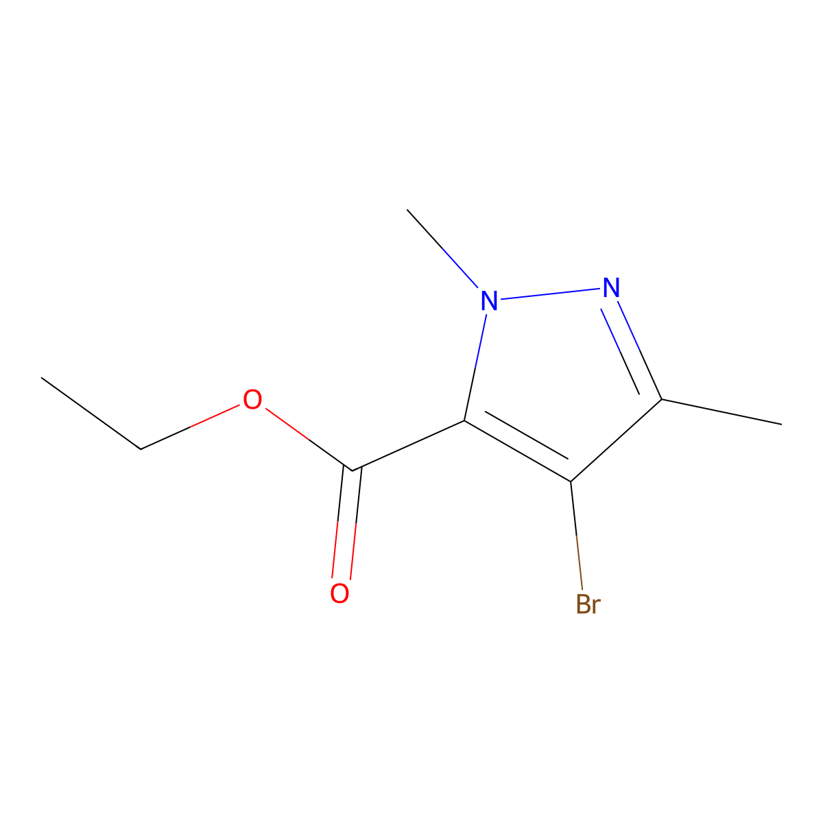 ethyl 4-bromo-1,3-dimethyl-1H-pyrazole-5-carboxylate molecular structure, CAS 5775-89-3