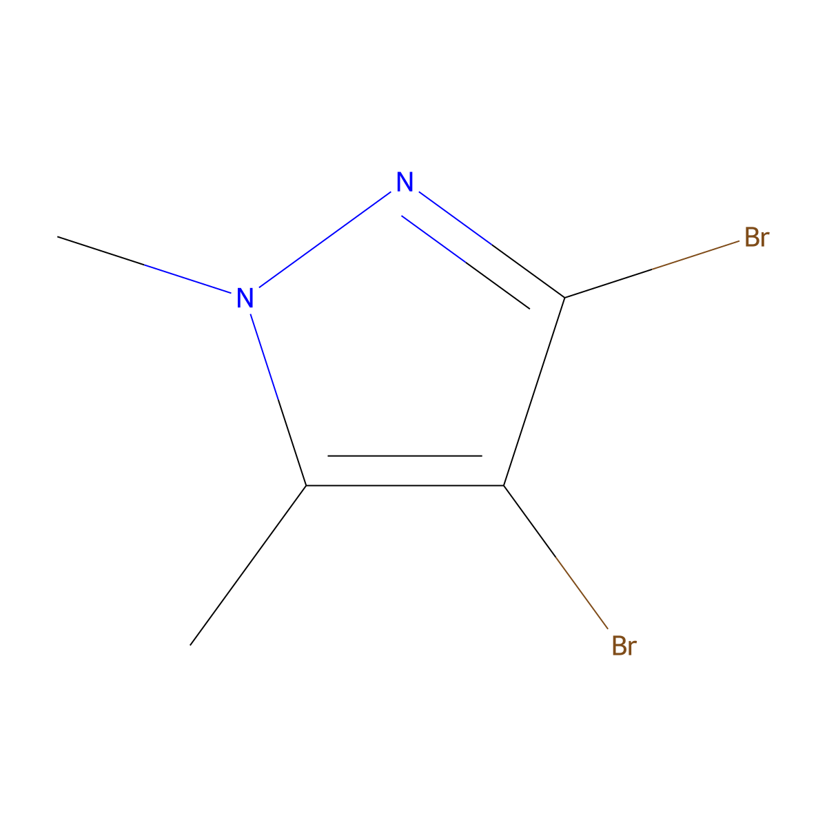 3,4-Dibromo-1,5-dimethylpyrazole molecular structure, CAS 5775-95-1